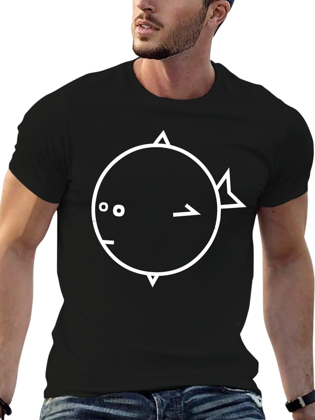 Abstract Geometric Fish Graphic Tee