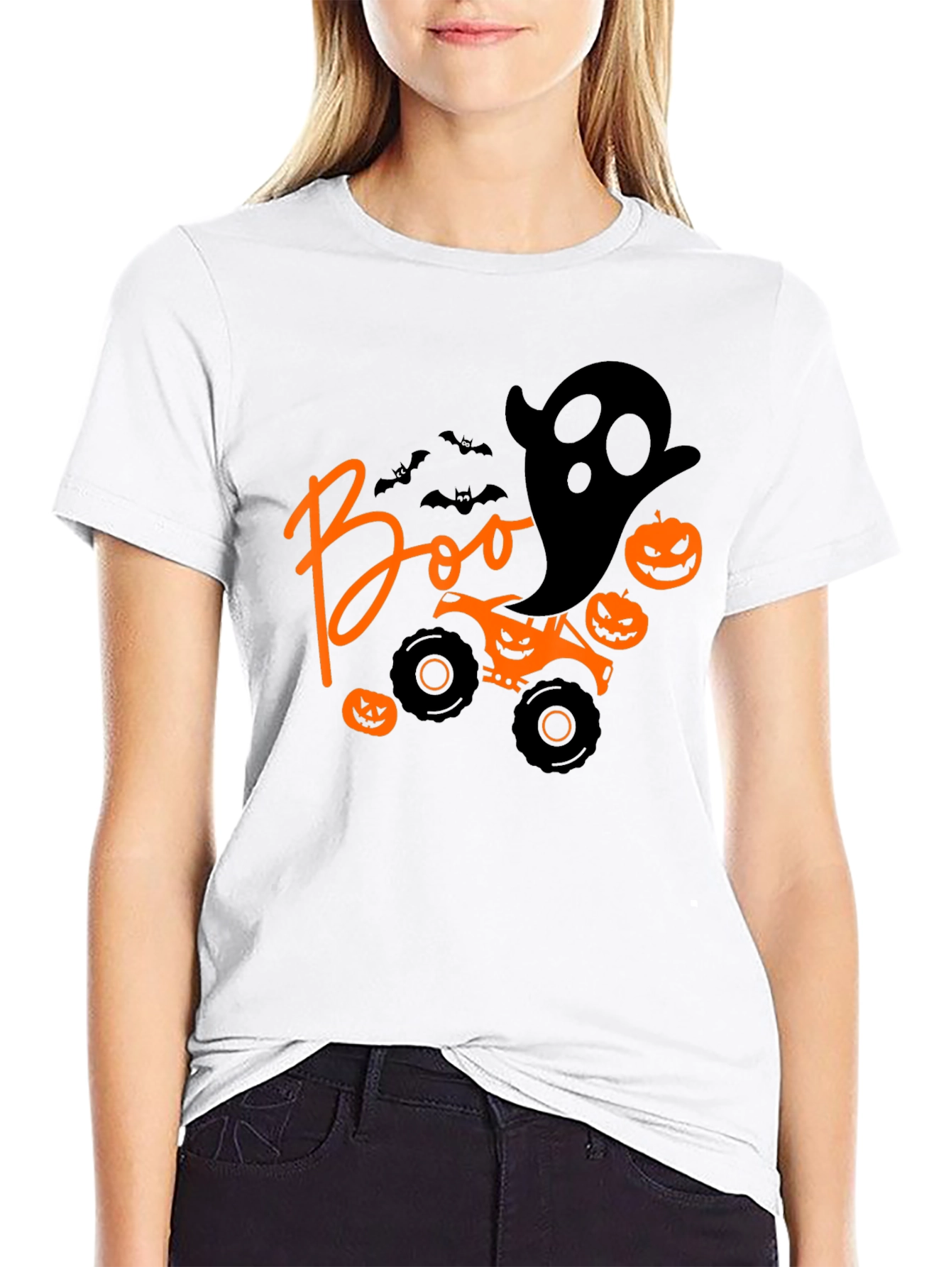 Halloween Boo Ghost Monster Truck T-Shirt