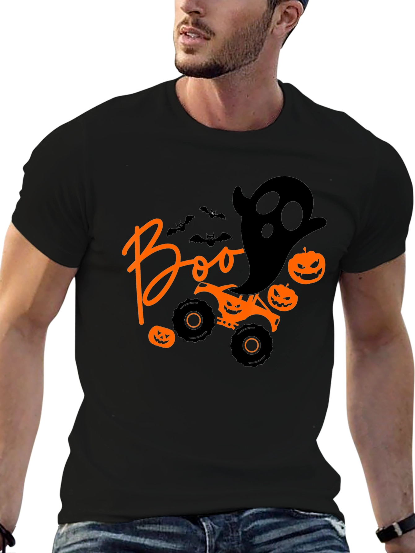 Halloween Boo Ghost Monster Truck T-Shirt