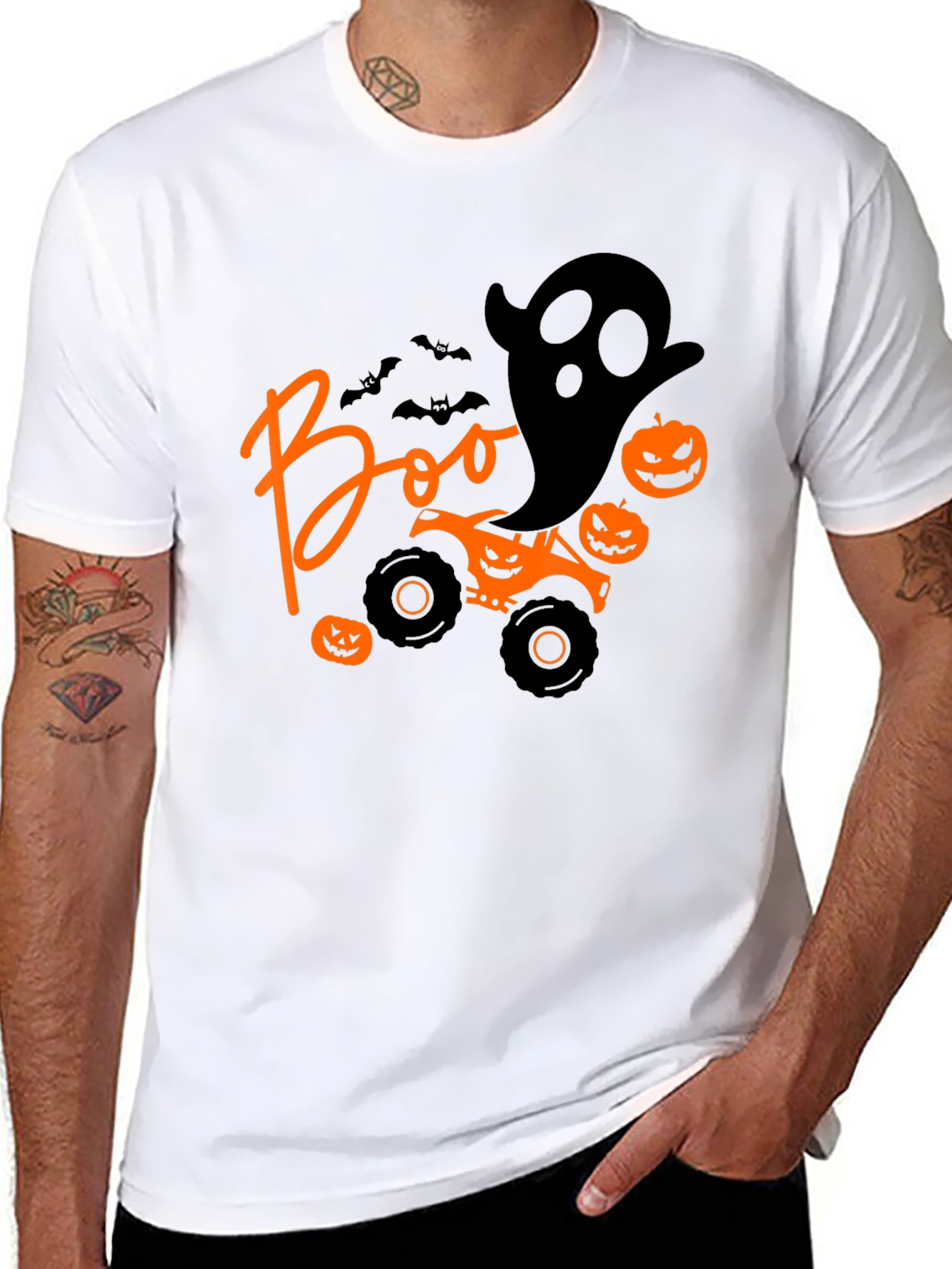 Halloween Boo Ghost Monster Truck T-Shirt