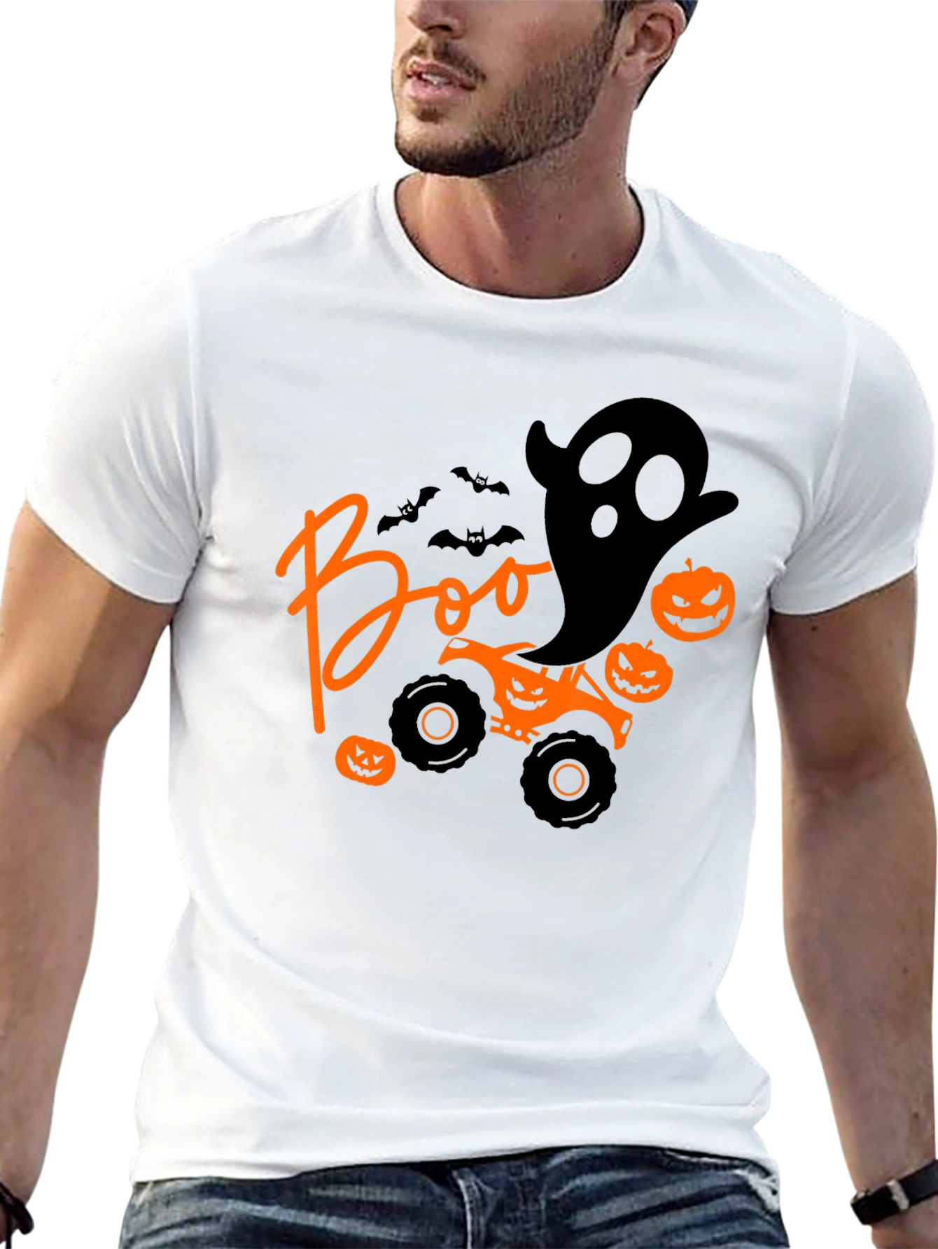 Halloween Boo Ghost Monster Truck T-Shirt