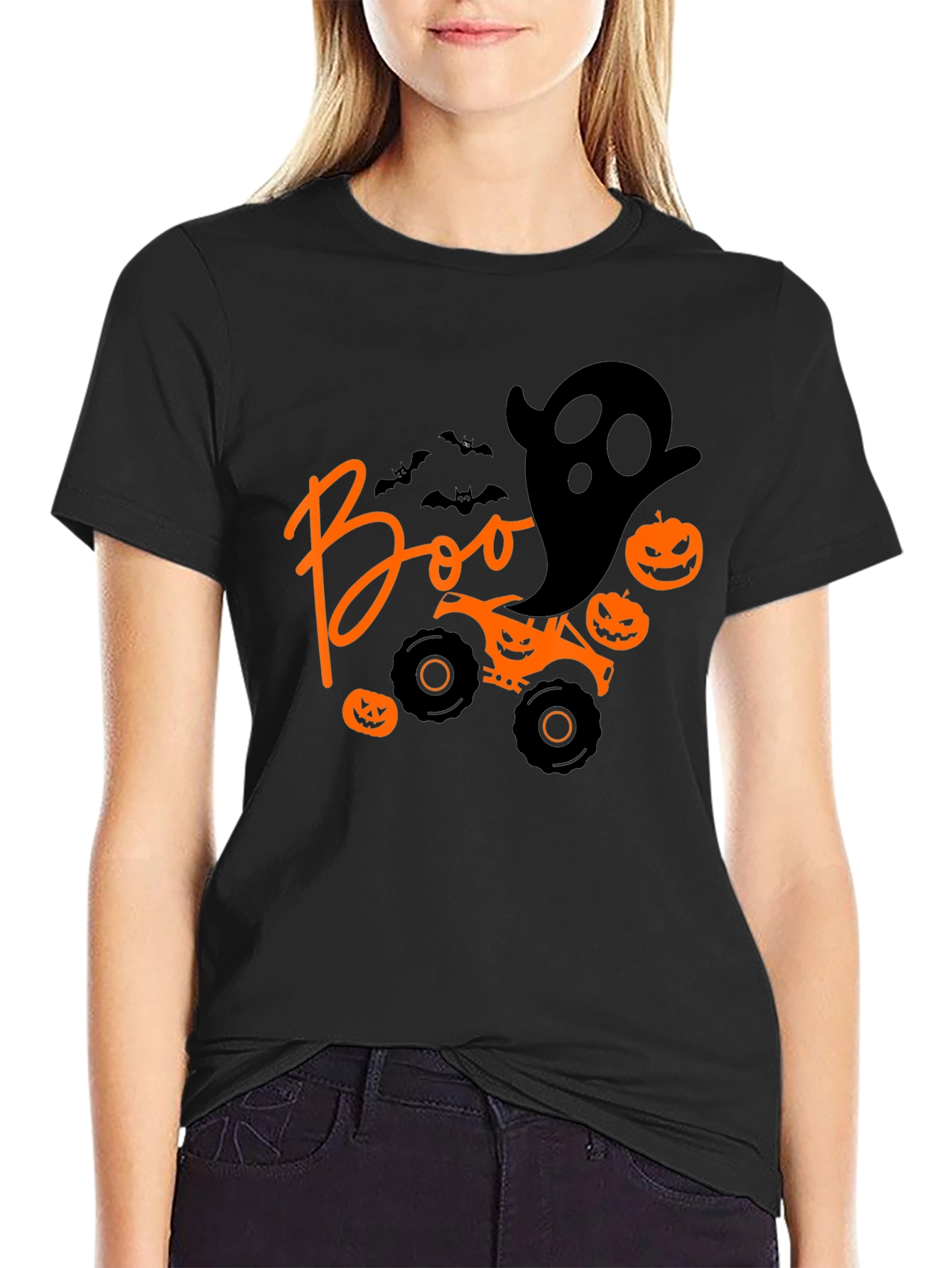 Halloween Boo Ghost Monster Truck T-Shirt