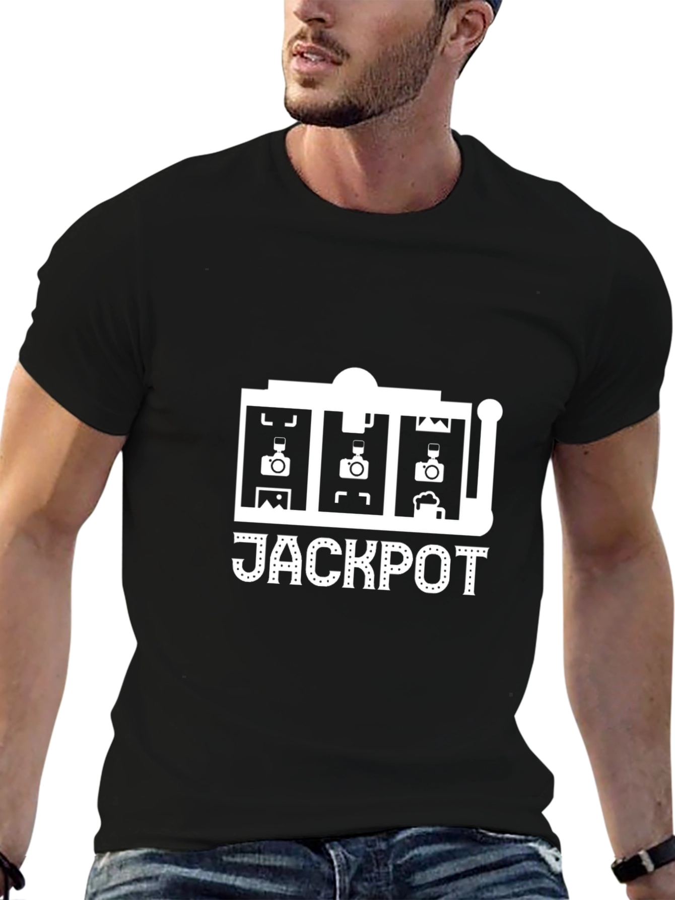 Jackpot Graphic Tee - Lucky Slot Machine Design