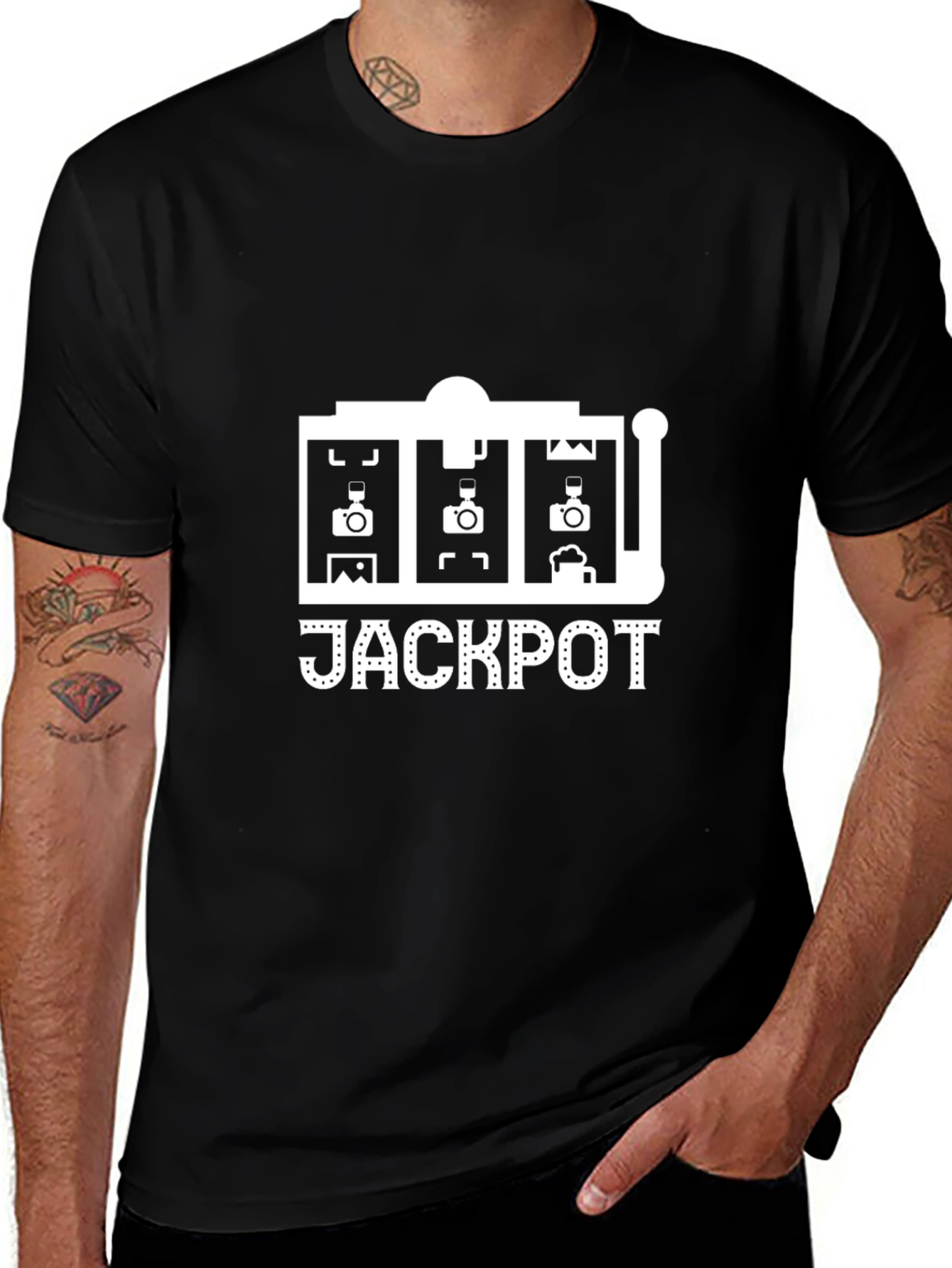 Jackpot Graphic Tee - Lucky Slot Machine Design