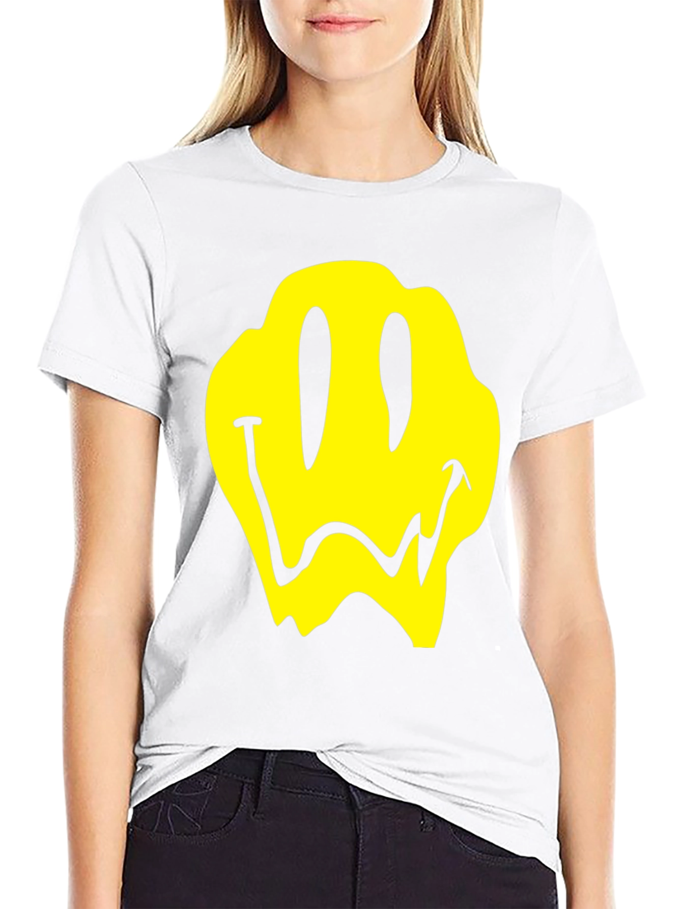 Melting Smiley Face Graphic T-Shirt