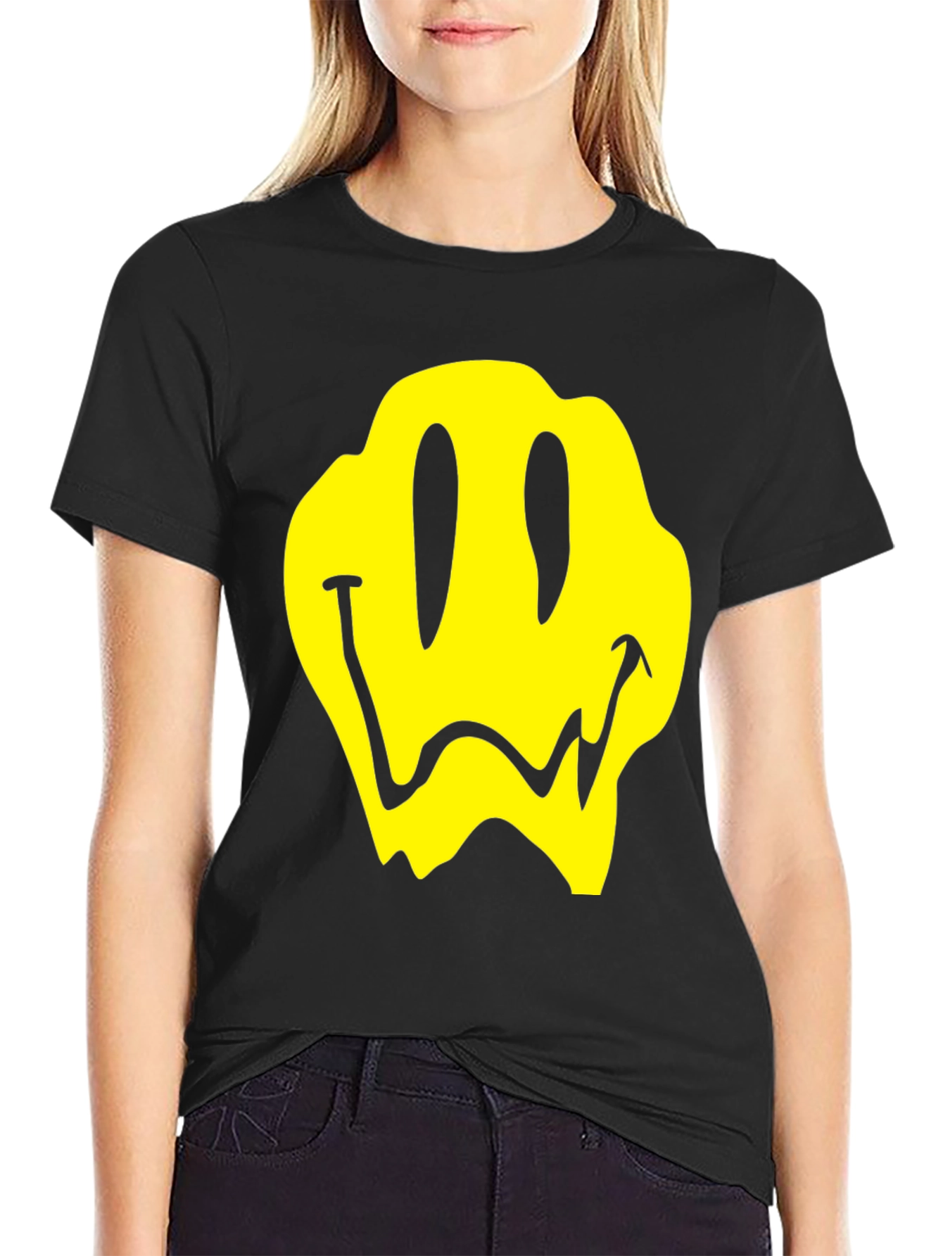 Melting Smiley Face Graphic T-Shirt