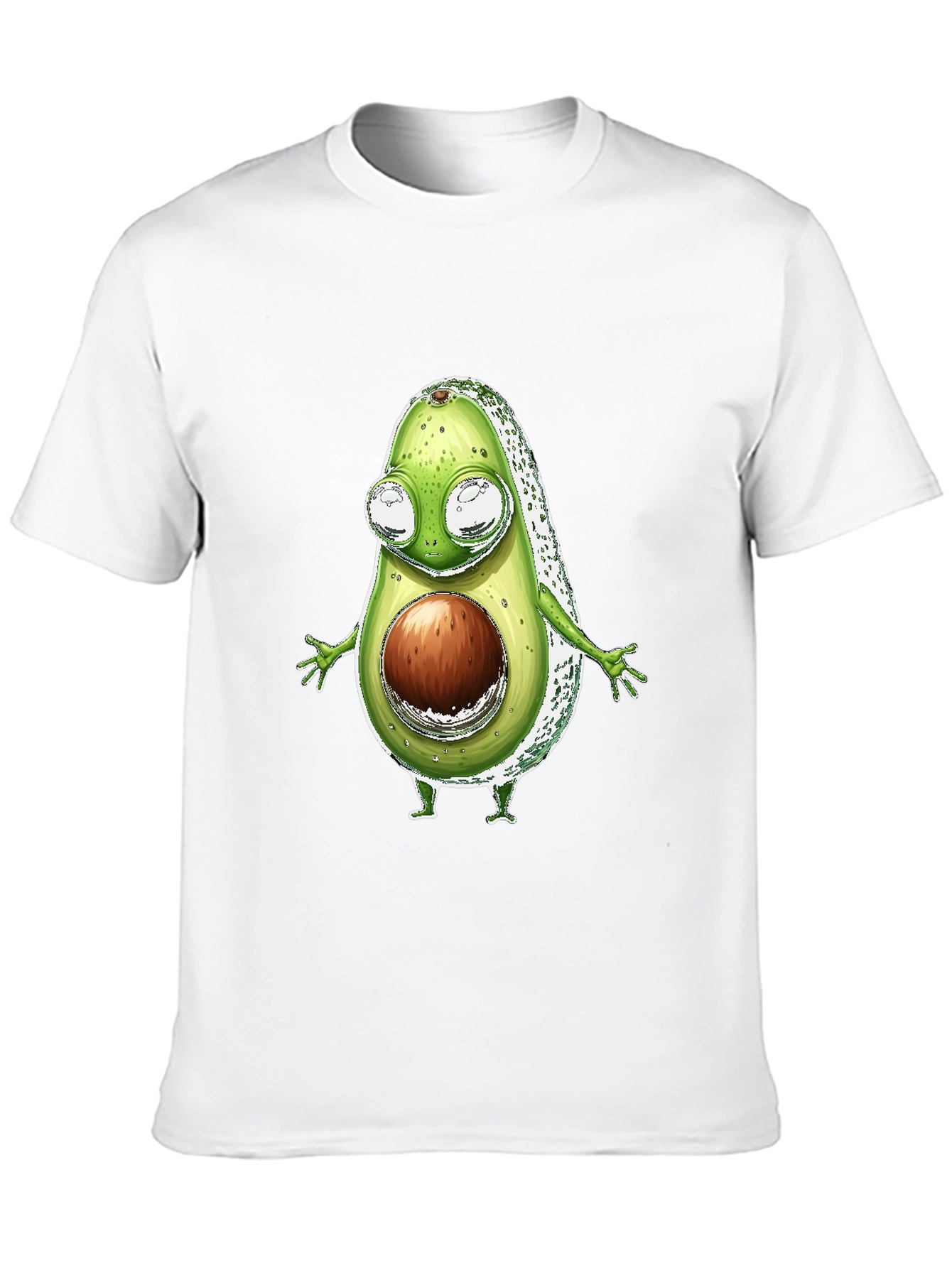 Funny Avocado Character T-Shirt - Black