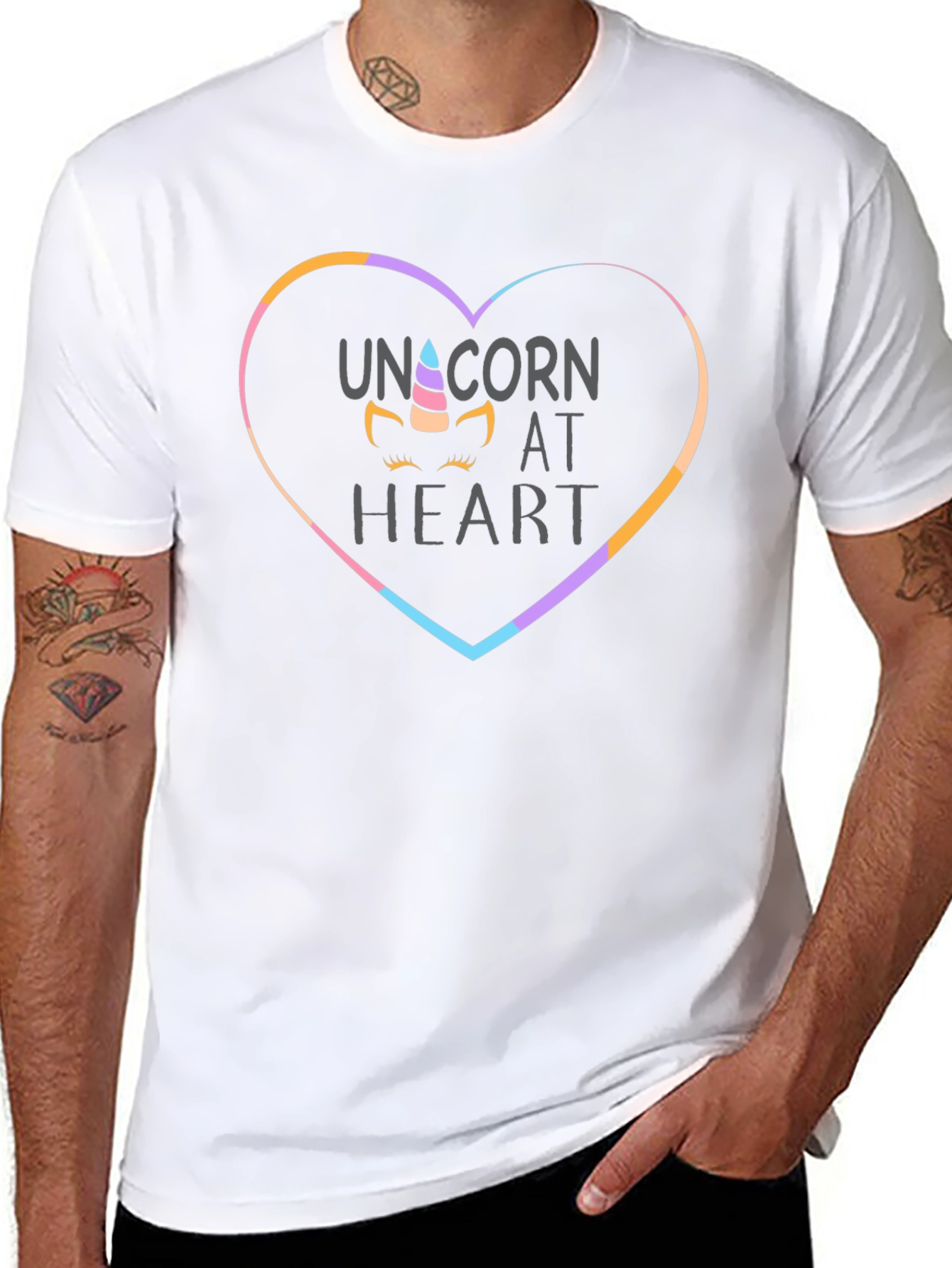 Unicorn at Heart Black T-Shirt
