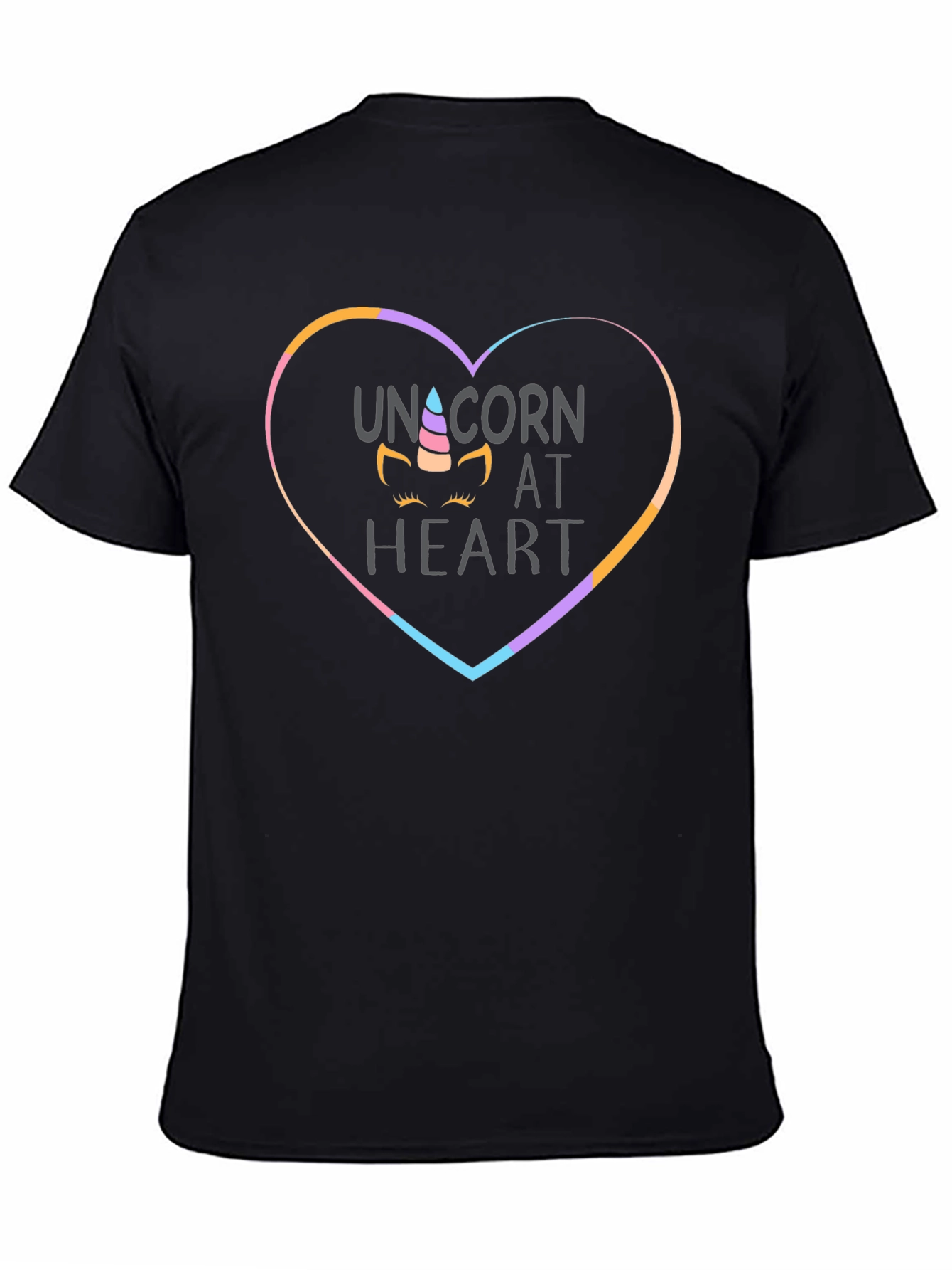 Unicorn at Heart Black T-Shirt
