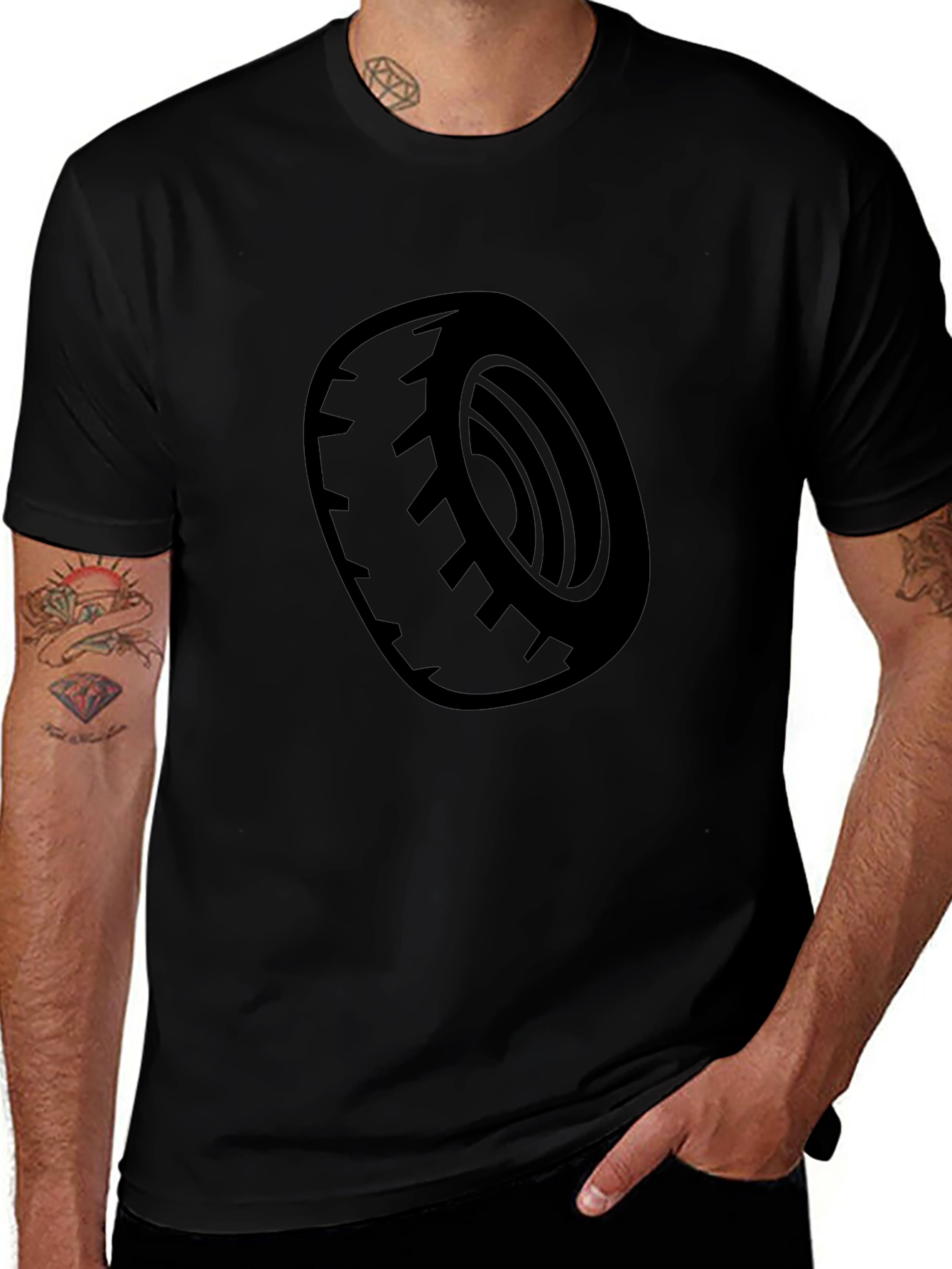 Black Tire Graphic Tee - Casual Style
