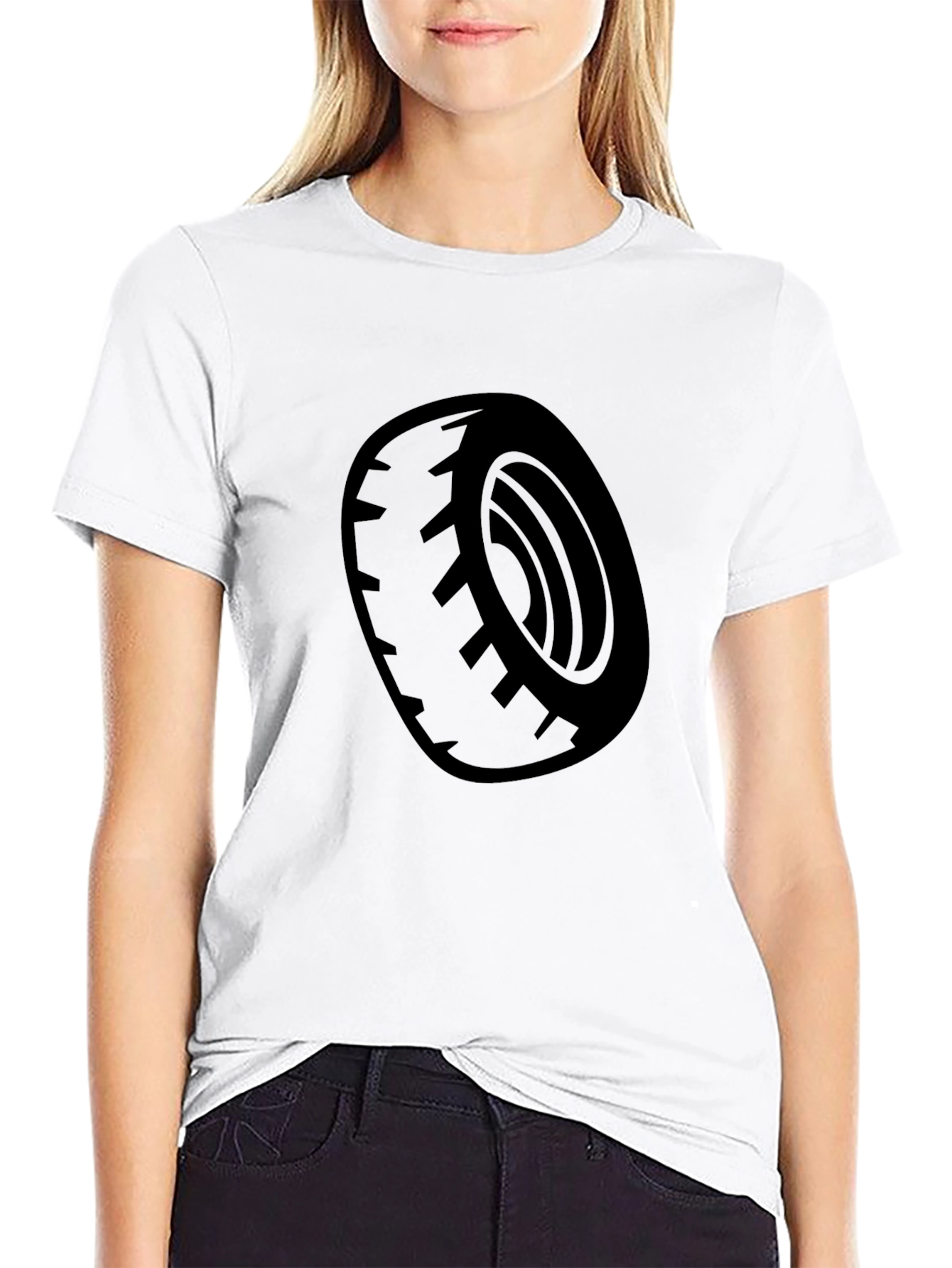 Black Tire Graphic Tee - Casual Style