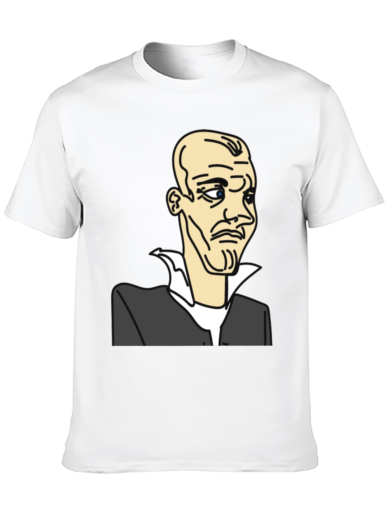 Cartoon Portrait Graphic Tee - Mens Black T-Shirt