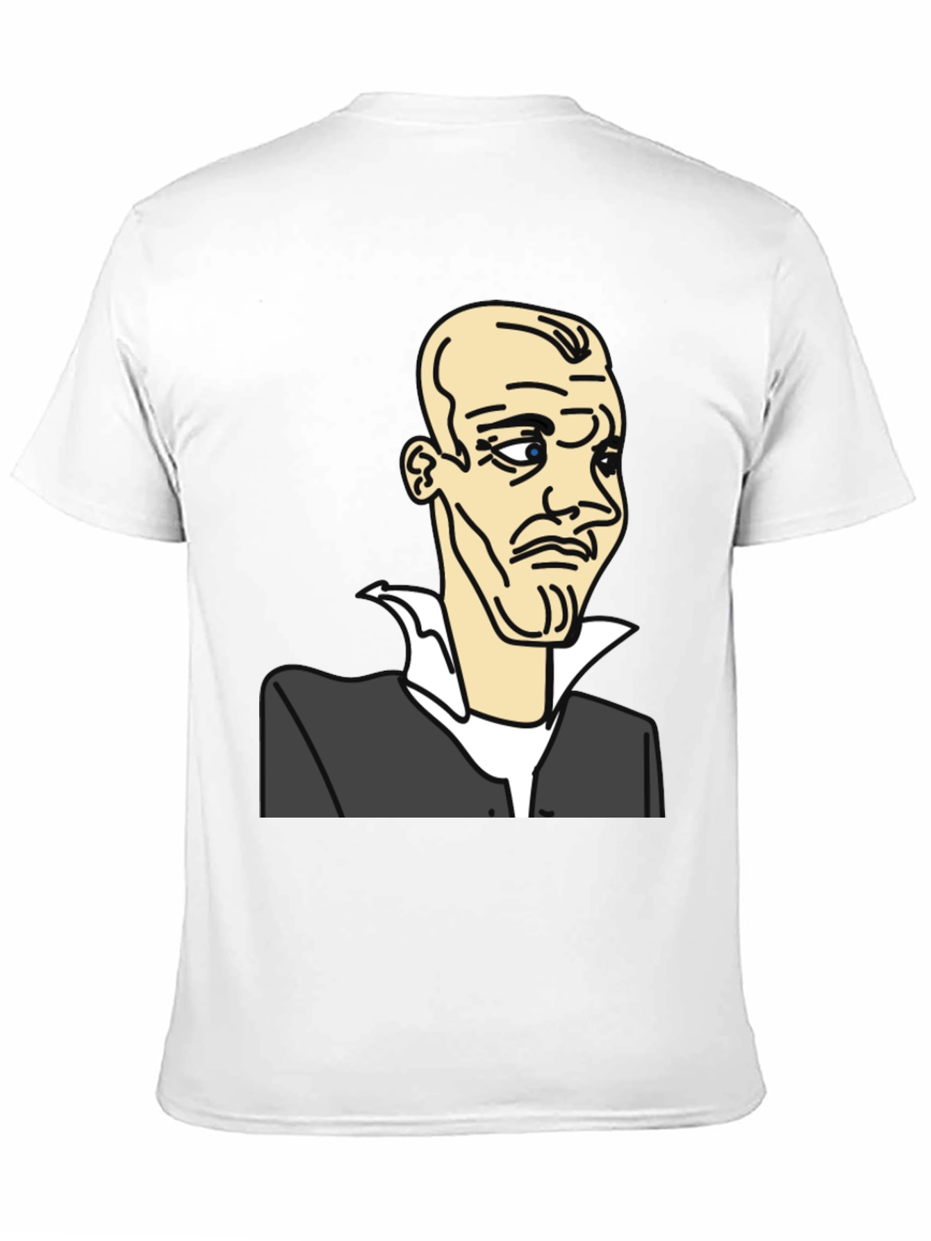 Cartoon Portrait Graphic Tee - Mens Black T-Shirt