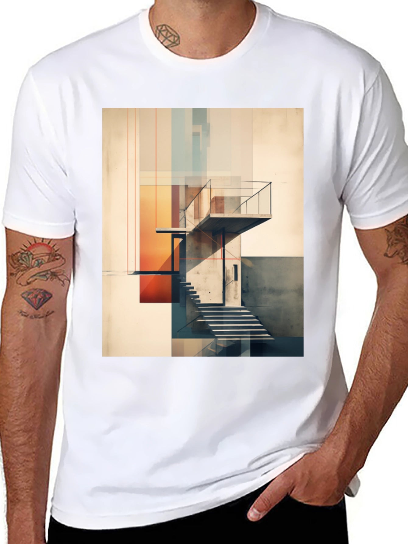 Abstract Architecture Graphic Tee - Modern Design