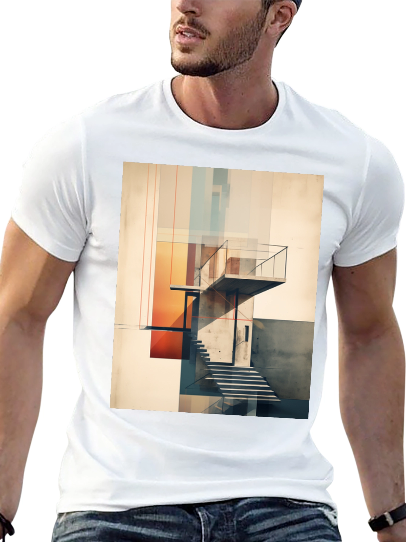 Abstract Architecture Graphic Tee - Modern Design