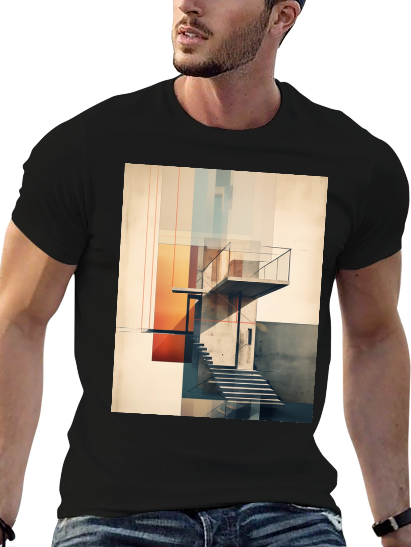 Abstract Architecture Graphic Tee - Modern Design