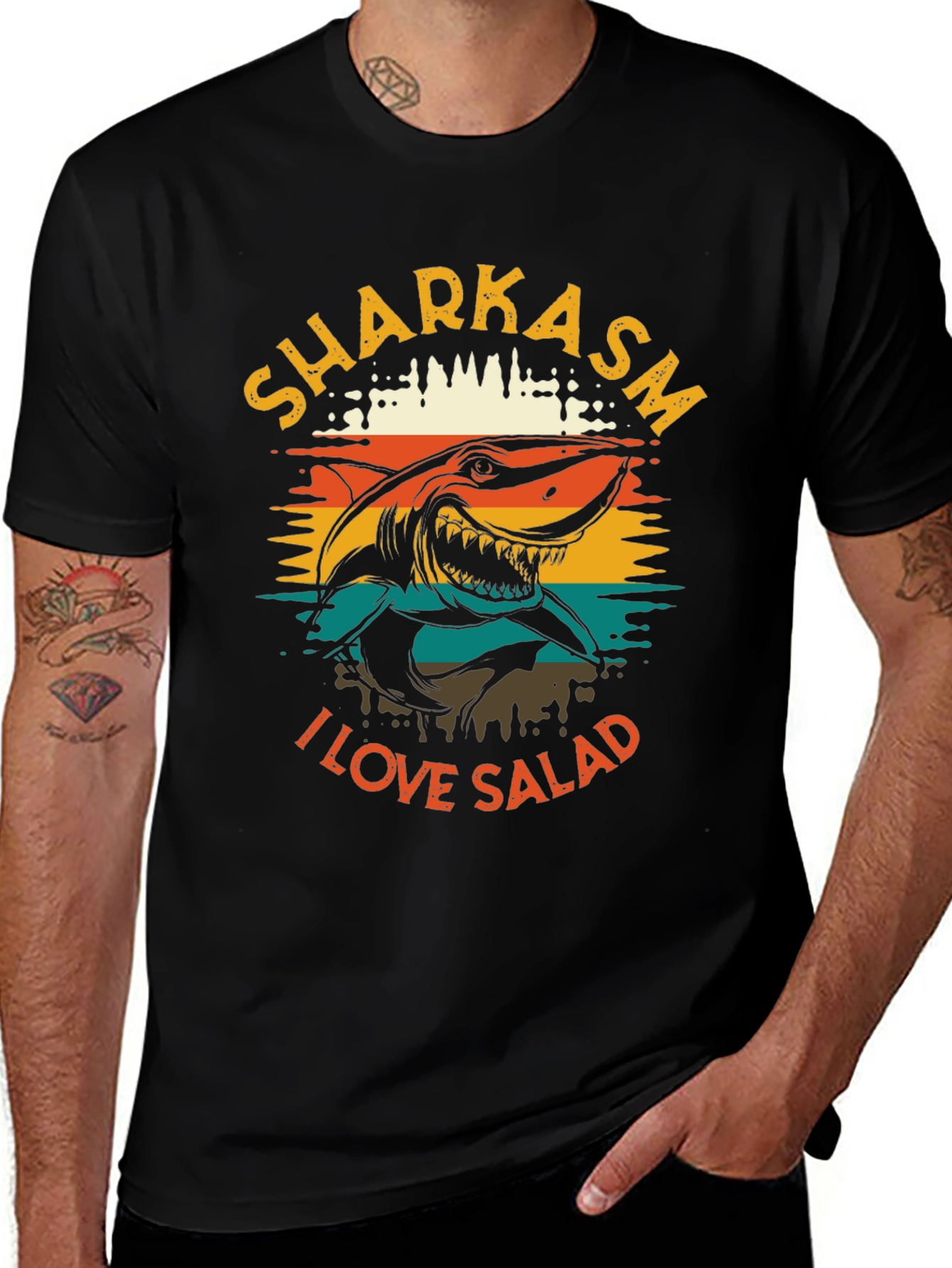 Sharkasm I Love Salad Graphic T-Shirt