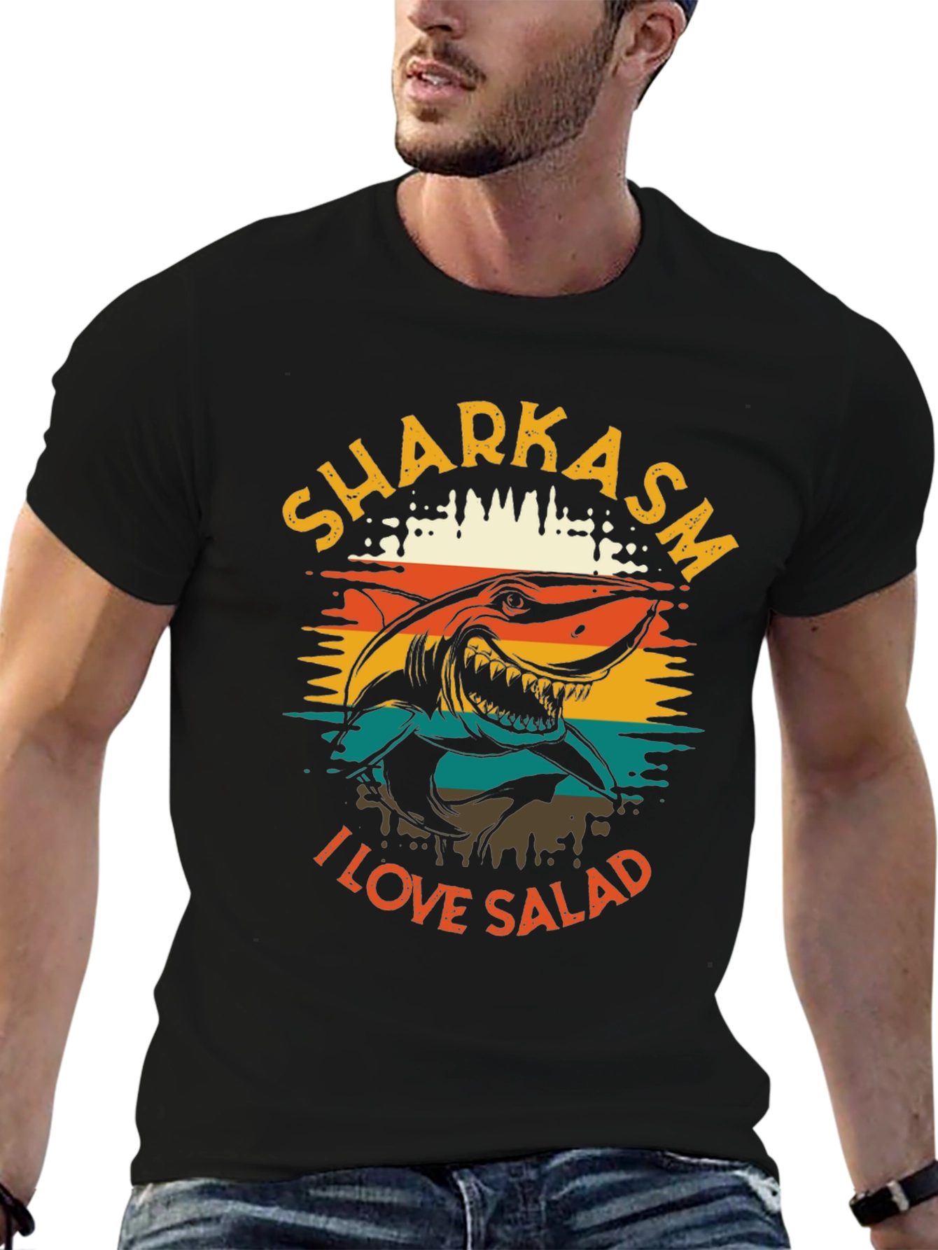 Sharkasm I Love Salad Graphic T-Shirt