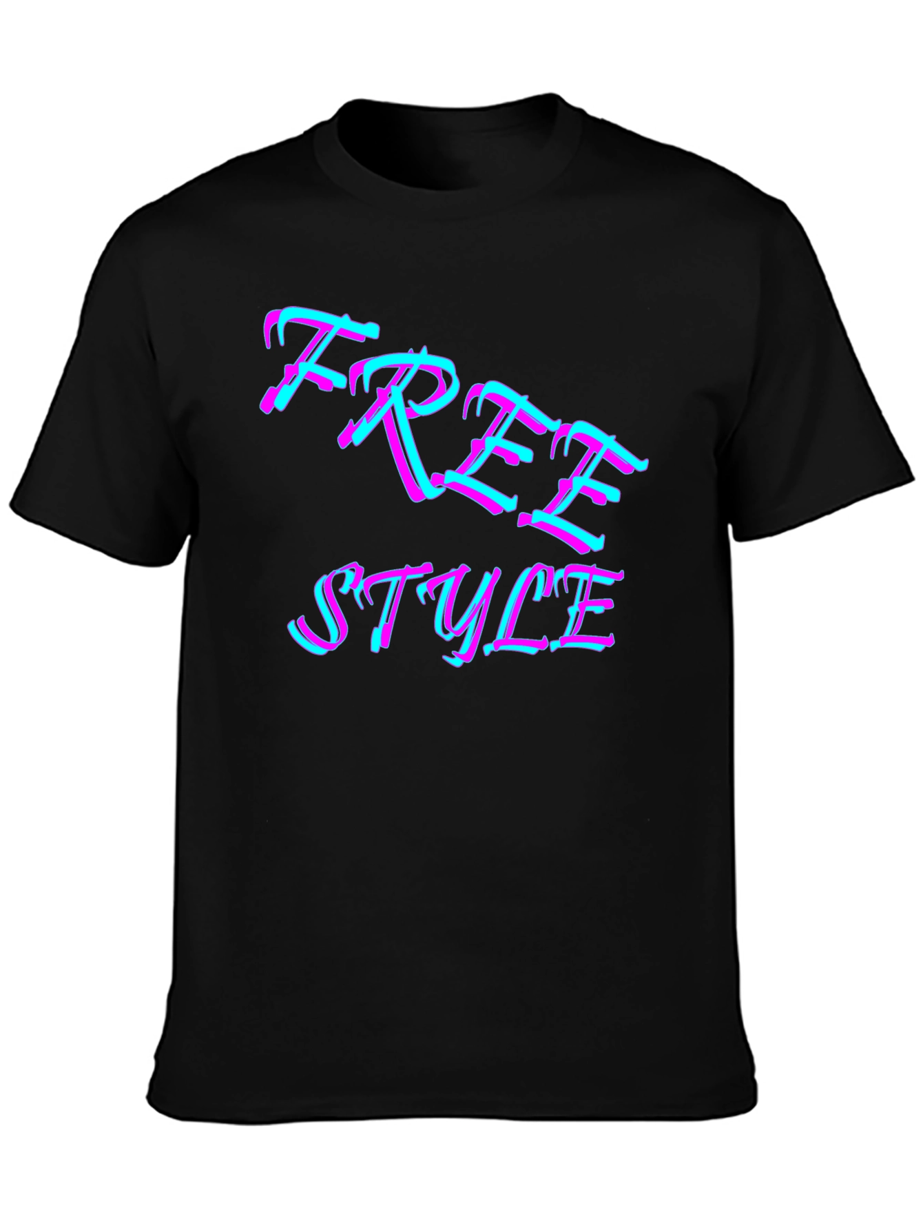 Freestyle Graphic Print Black T-Shirt