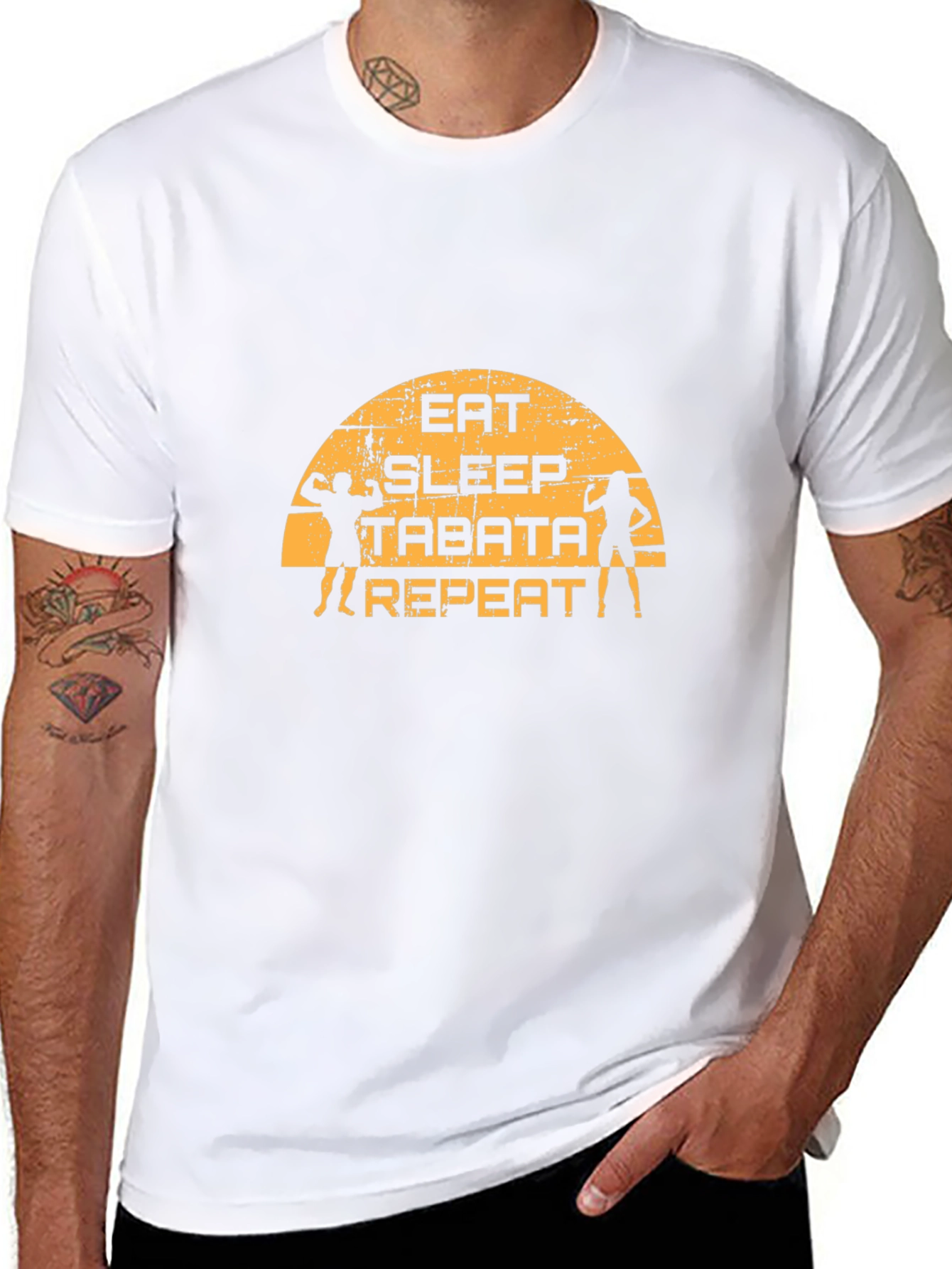 Eat Sleep Tabata Repeat Black T-Shirt
