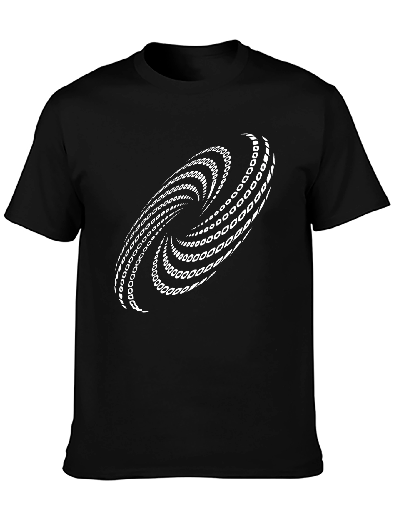 Abstract Spiral Graphic Black T-Shirt
