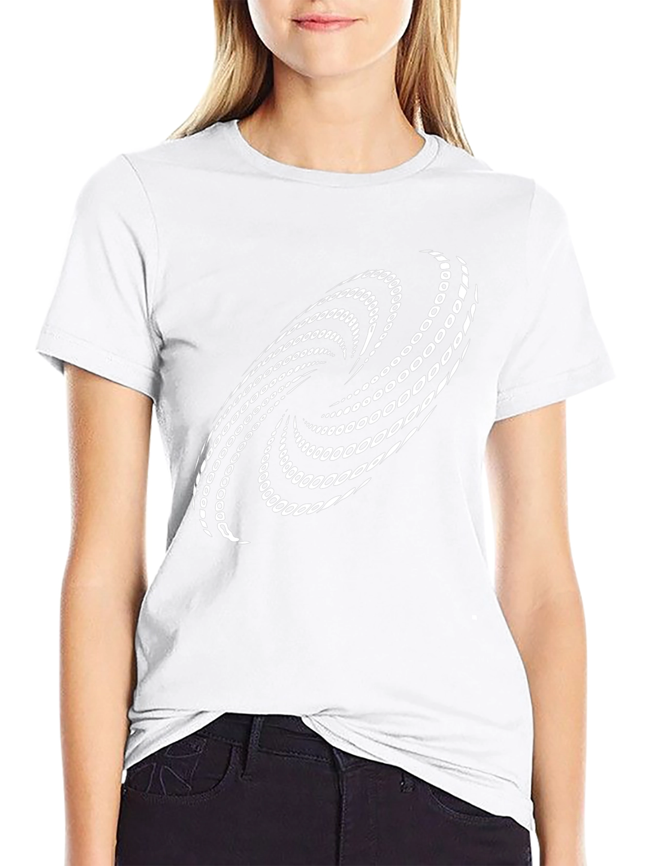 Abstract Spiral Graphic Black T-Shirt