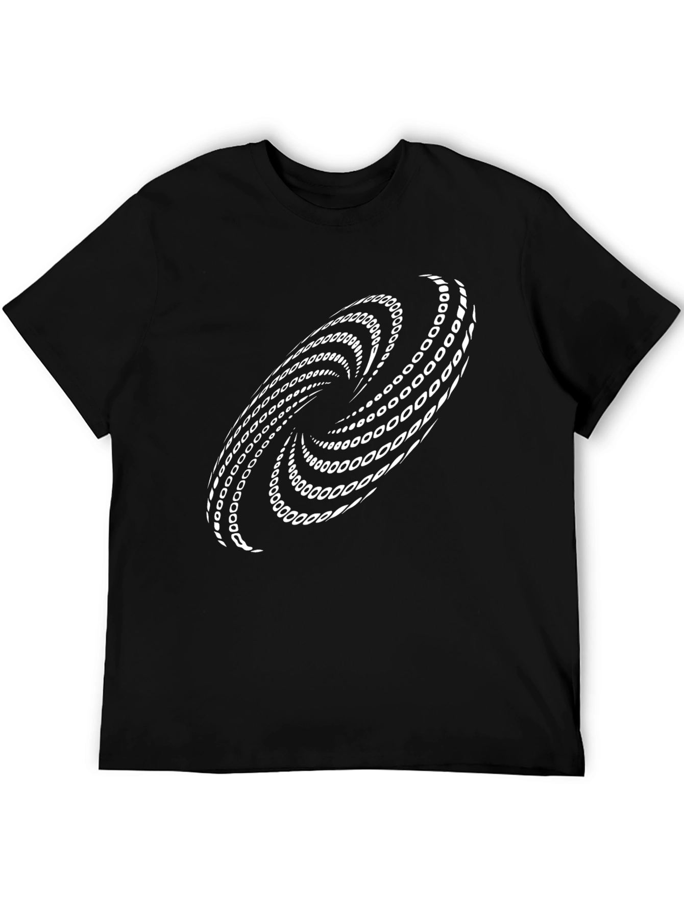 Abstract Spiral Graphic Black T-Shirt