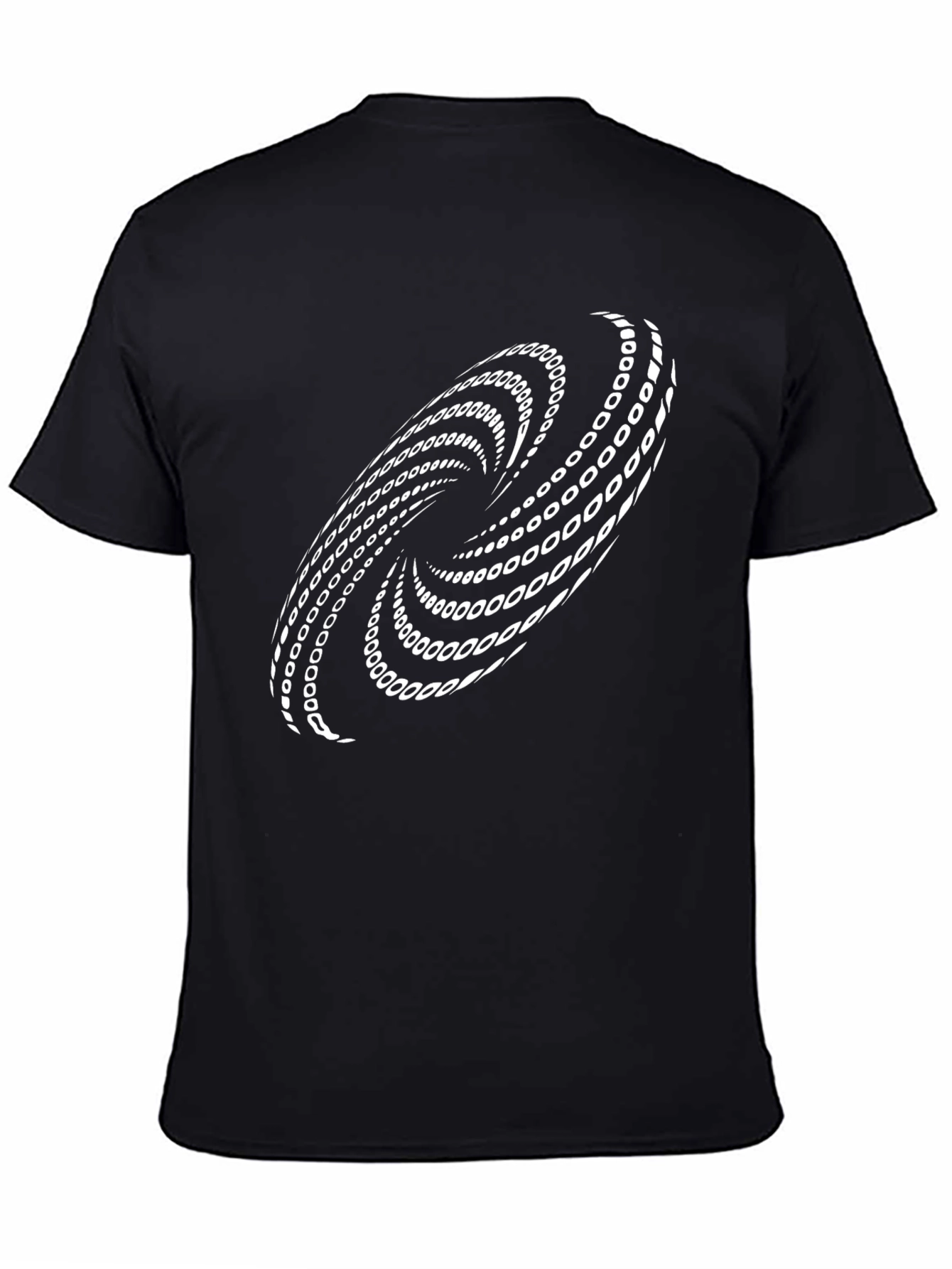 Abstract Spiral Graphic Black T-Shirt