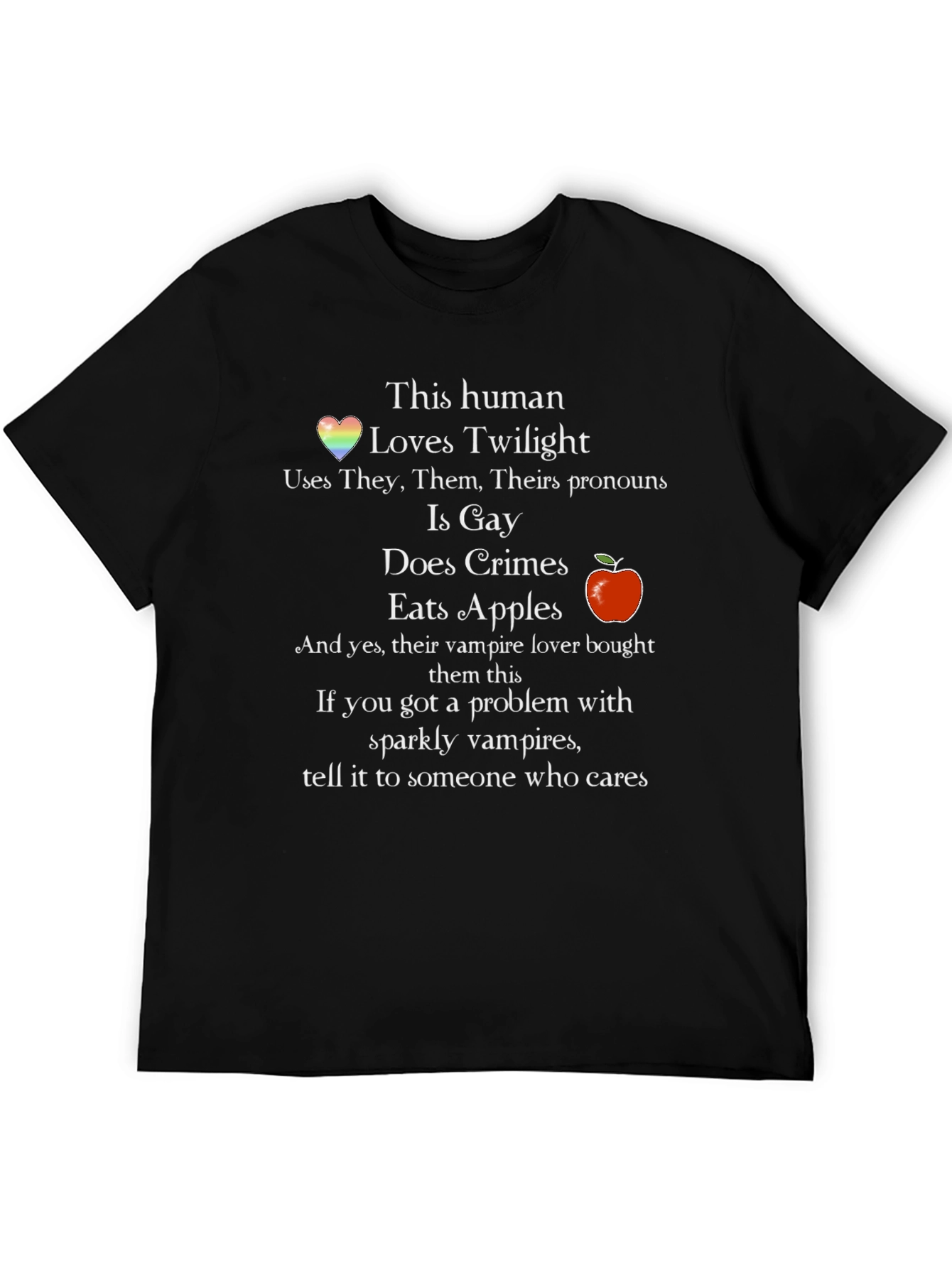Funny This Human Loves Twilight Graphic T-Shirt