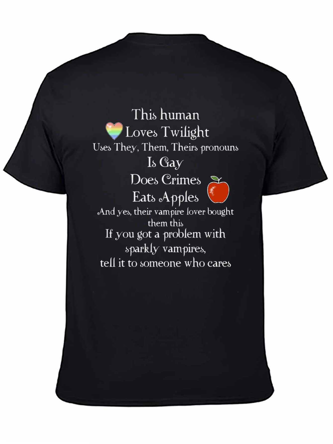 Funny This Human Loves Twilight Graphic T-Shirt
