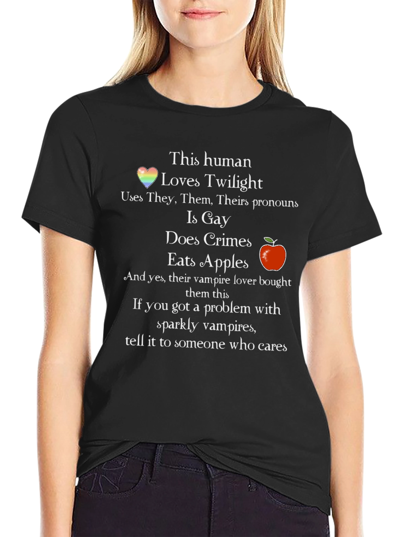 Funny This Human Loves Twilight Graphic T-Shirt