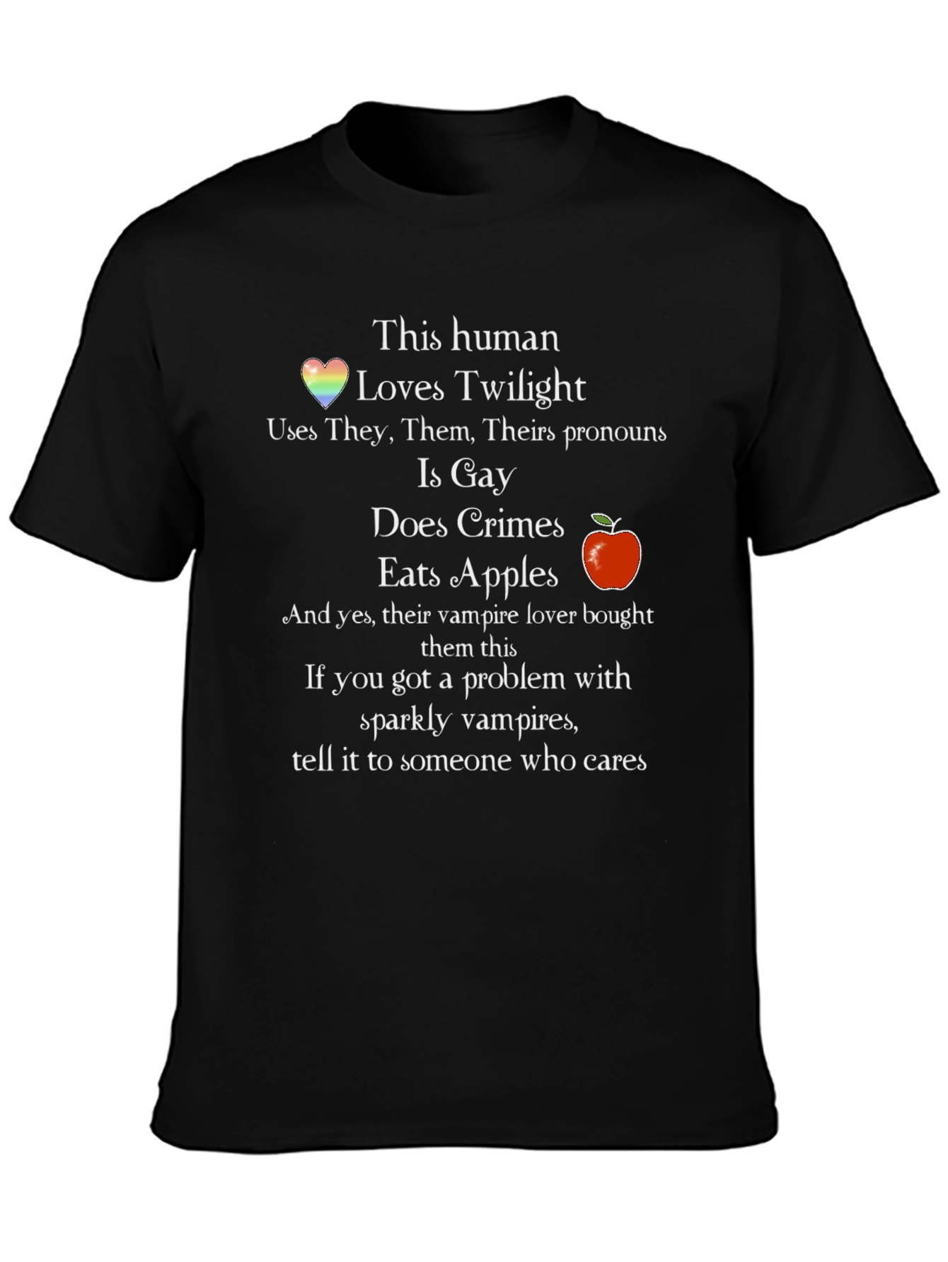 Funny This Human Loves Twilight Graphic T-Shirt