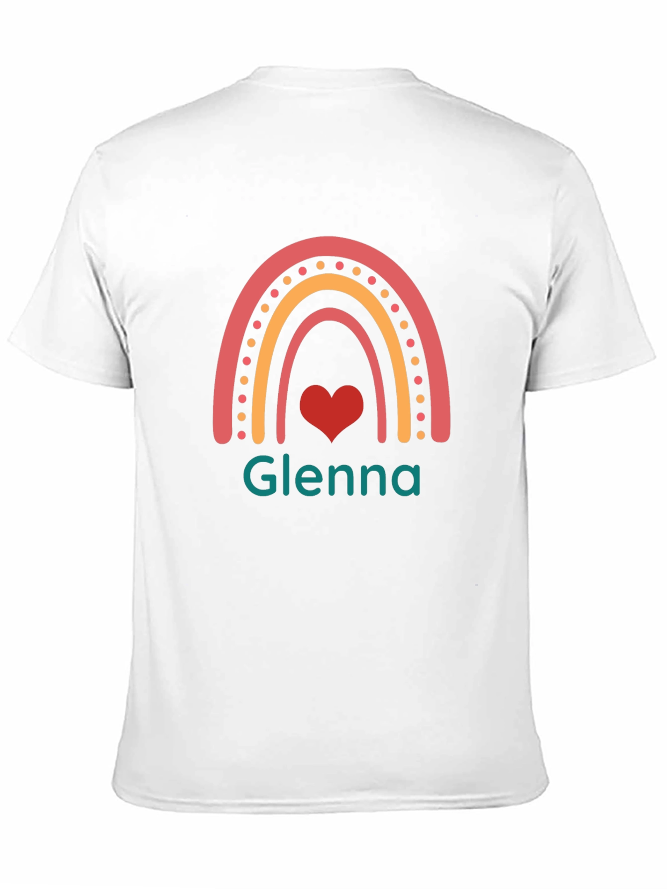 Glenna Rainbow Heart T-Shirt - Custom Name Tee