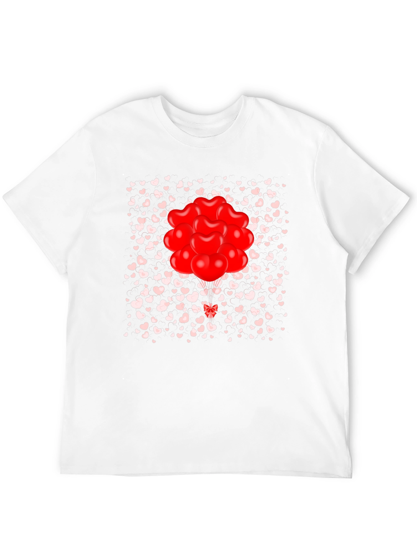 Heart Balloons Graphic Tee - Valentines Day Shirt
