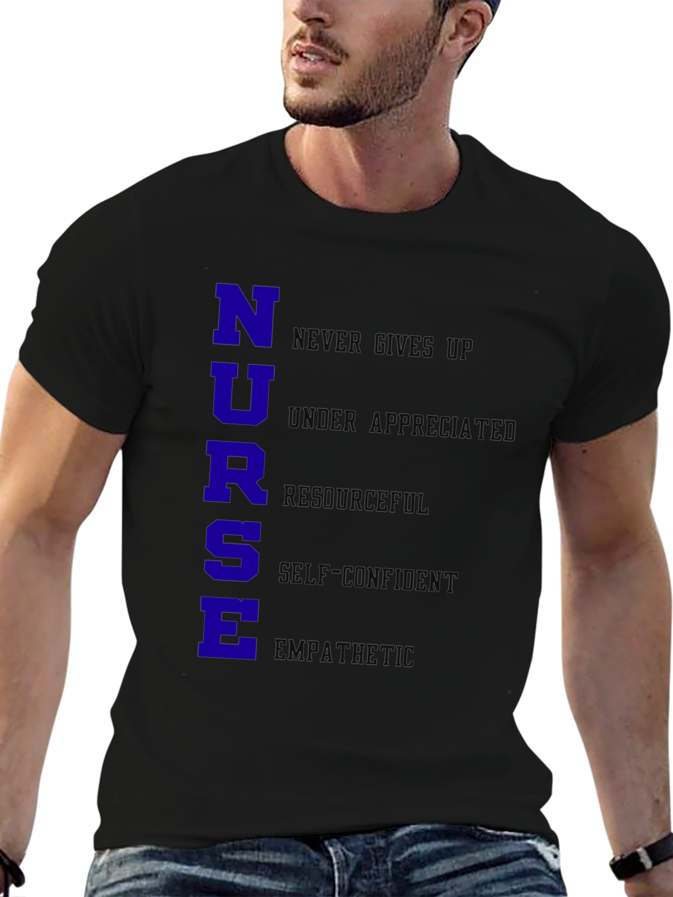 Nurse Qualities T-Shirt - Black Cotton Blend