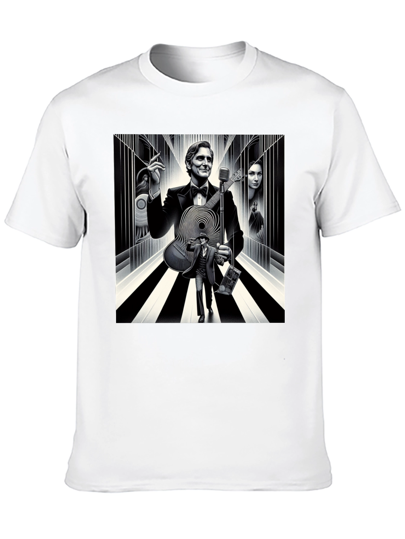 Retro Music T-Shirt - Mens Black Graphic Tee