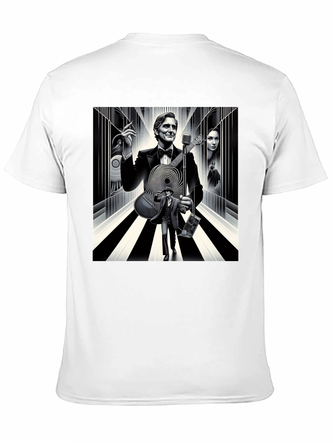 Retro Music T-Shirt - Mens Black Graphic Tee