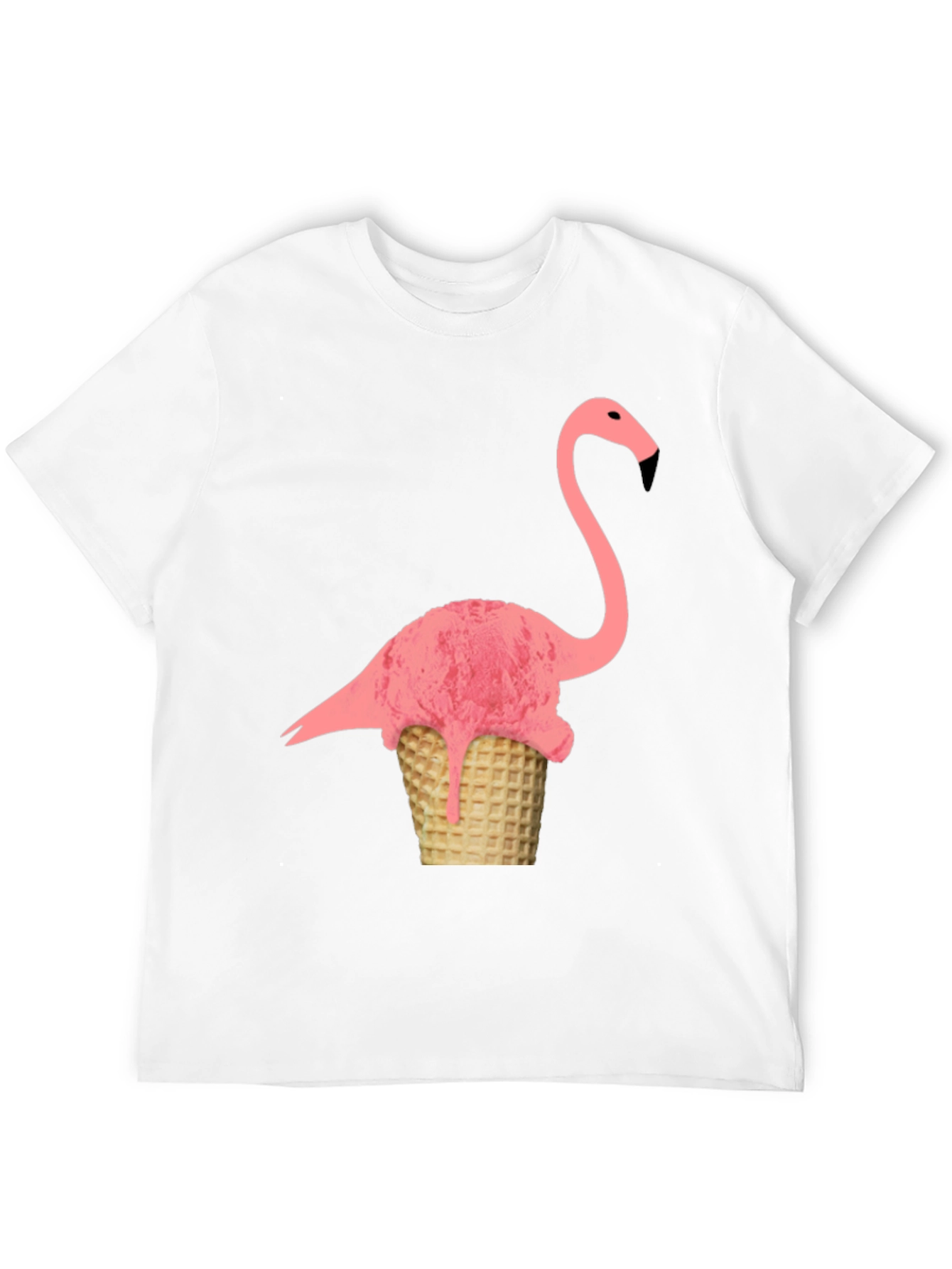 Flamingo Ice Cream Cone Graphic Tee