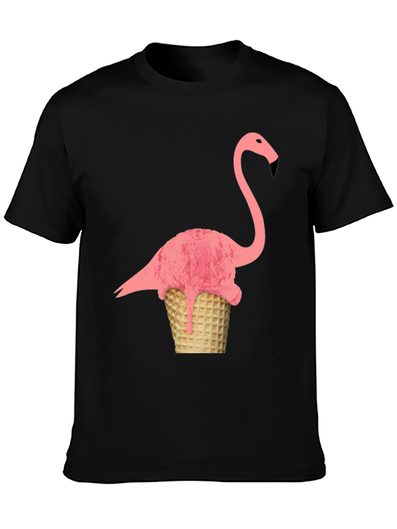 Flamingo Ice Cream Cone Graphic Tee
