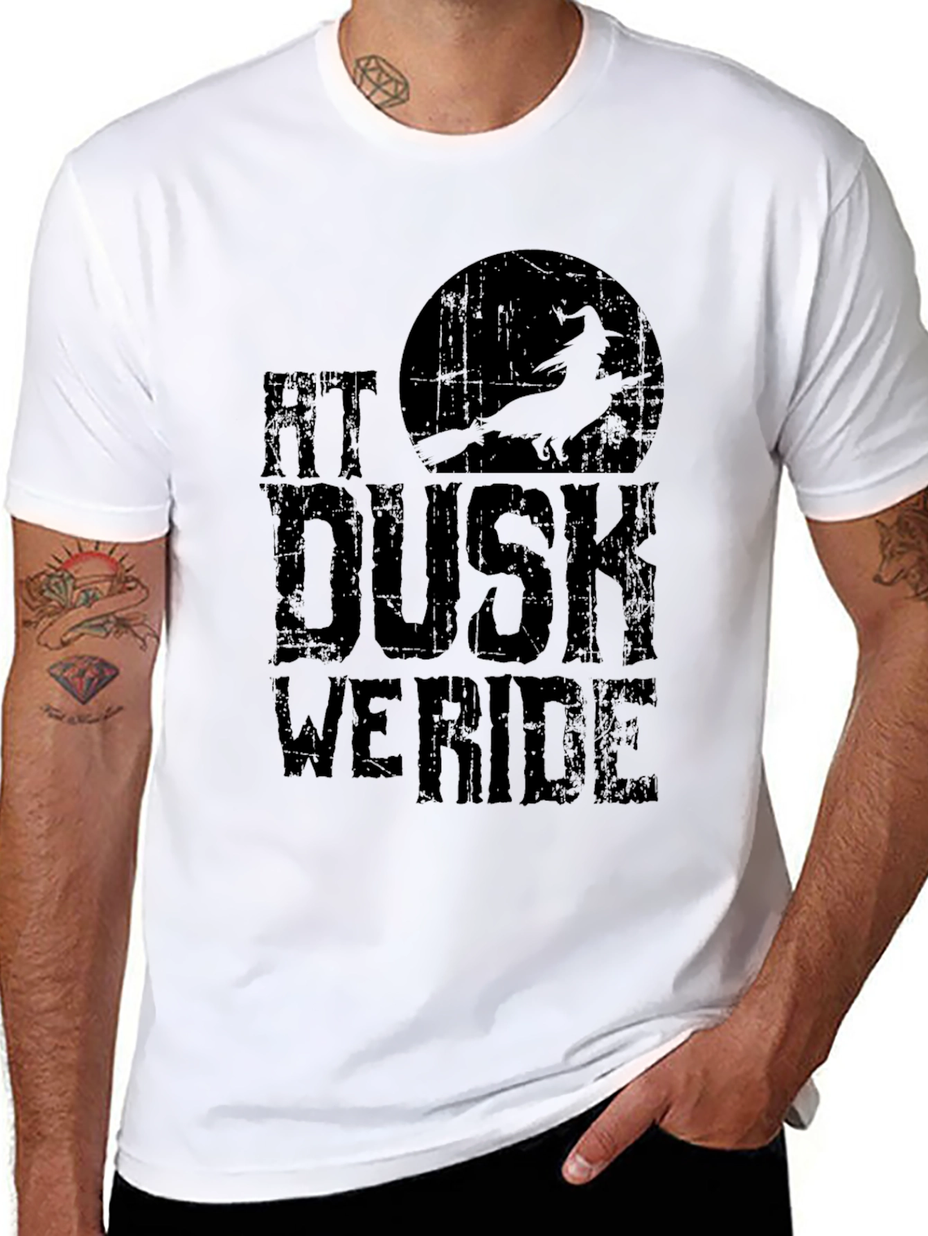 At Dusk We Ride T-Shirt - Witch Halloween Tee