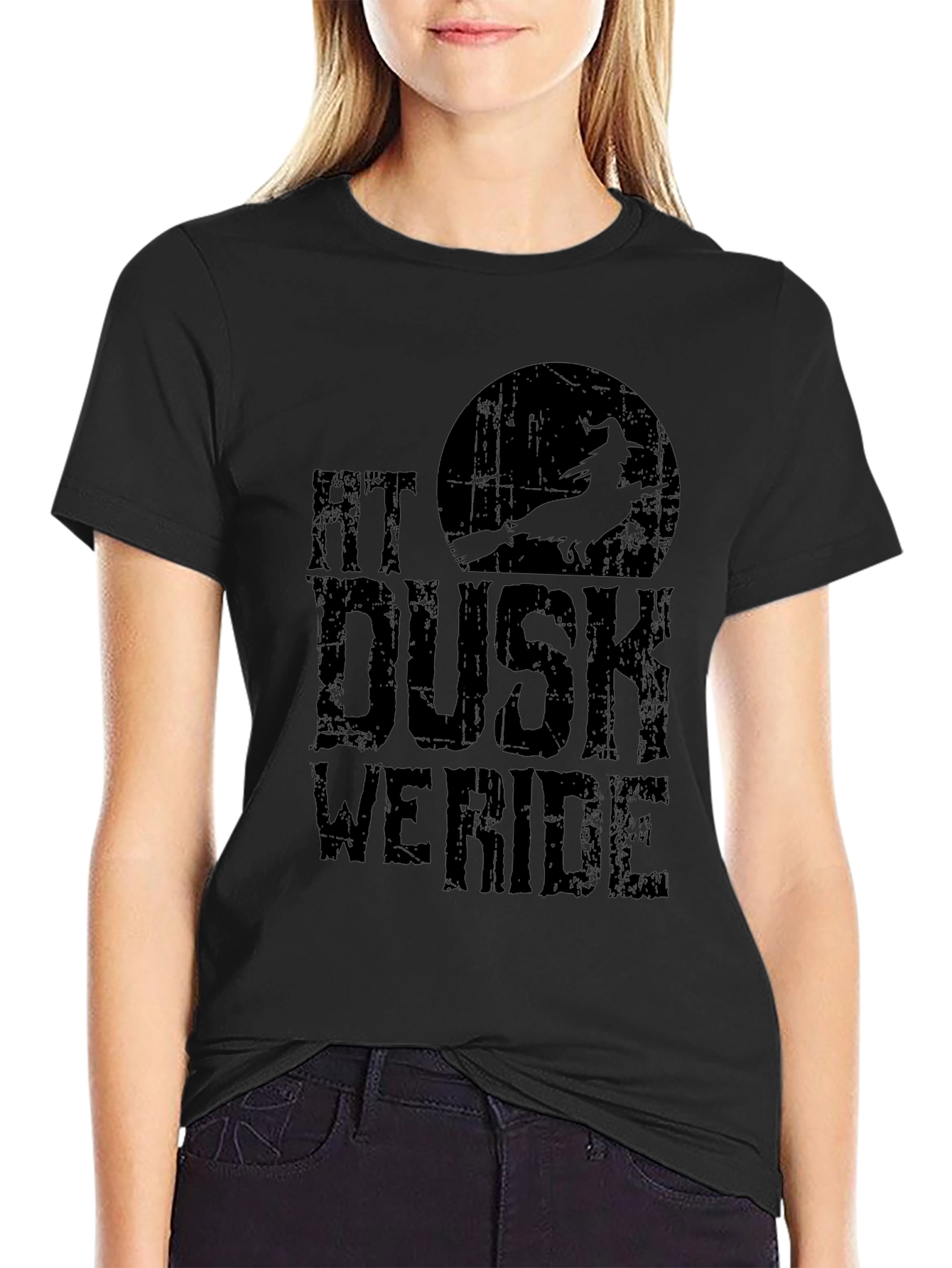 At Dusk We Ride T-Shirt - Witch Halloween Tee