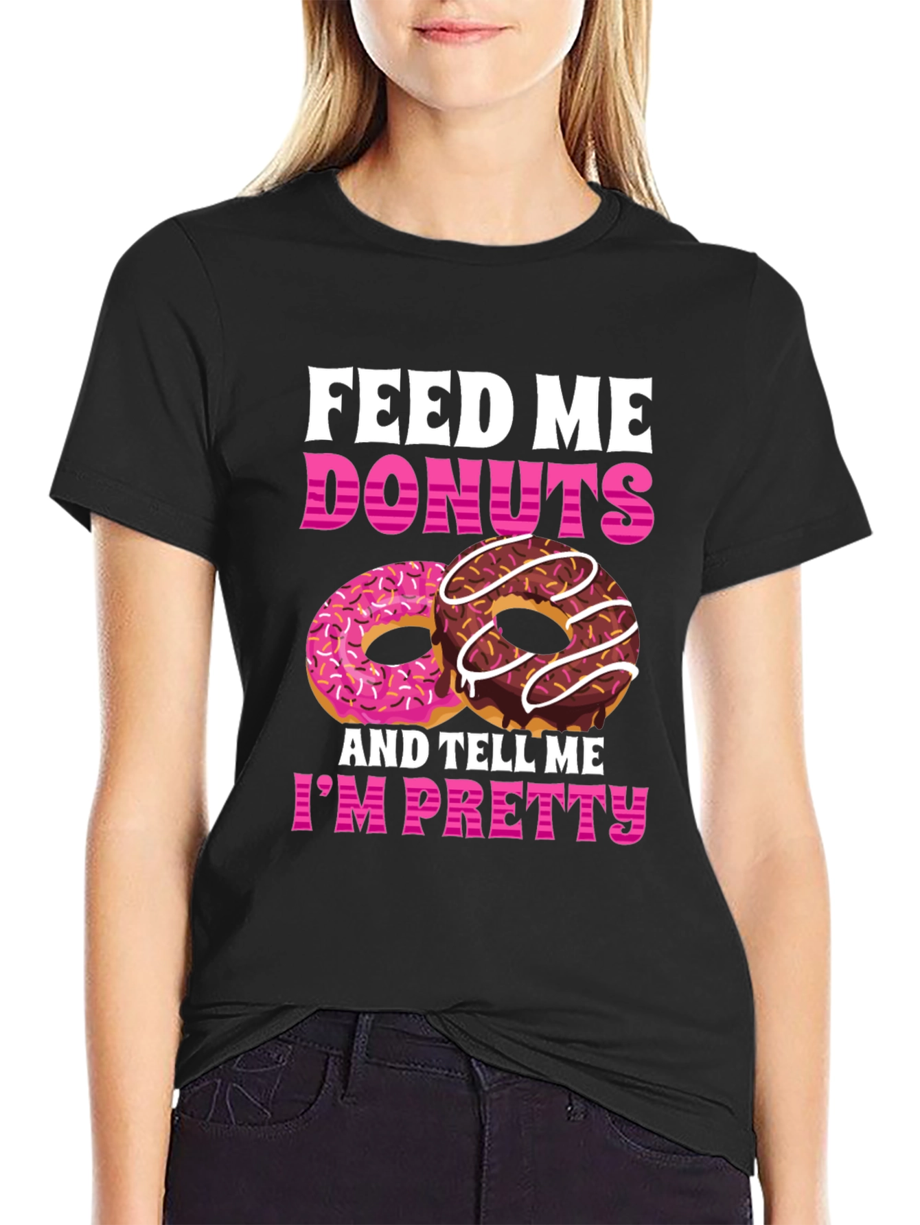 Feed Me Donuts T-Shirt - Funny Foodie Tee