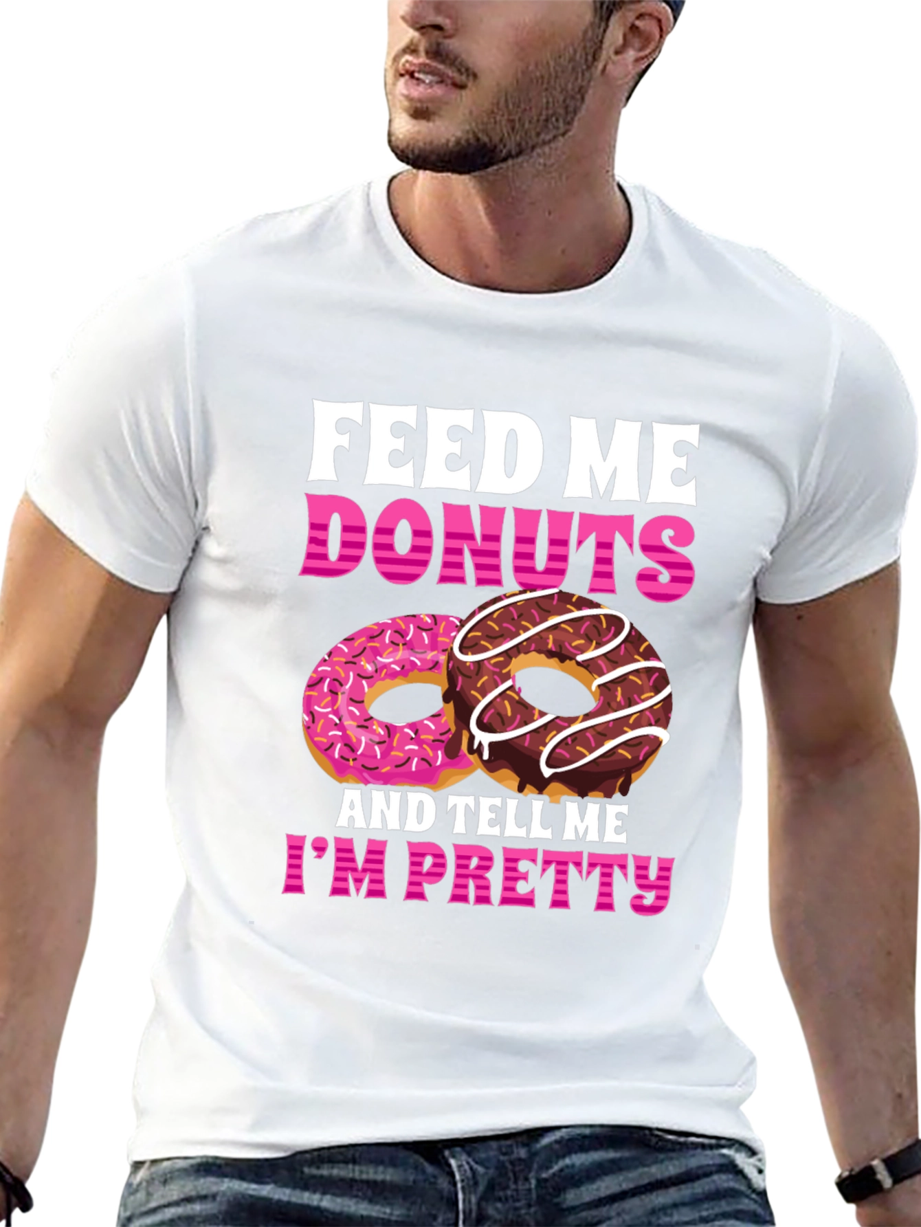 Feed Me Donuts T-Shirt - Funny Foodie Tee
