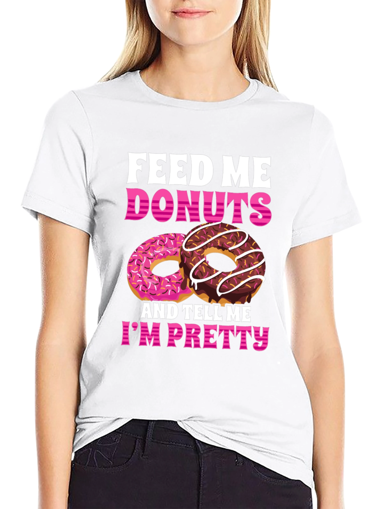 Feed Me Donuts T-Shirt - Funny Foodie Tee