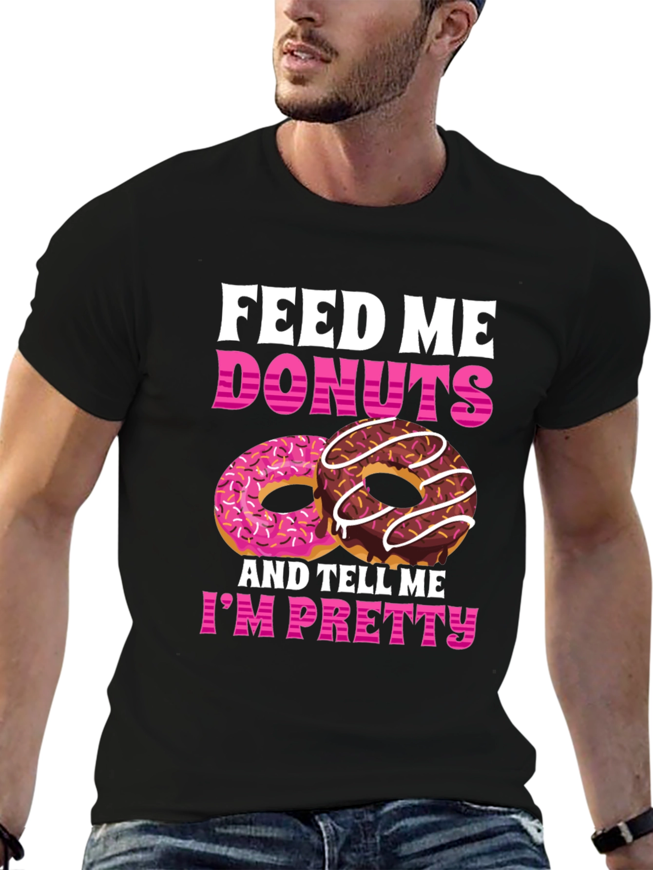 Feed Me Donuts T-Shirt - Funny Foodie Tee