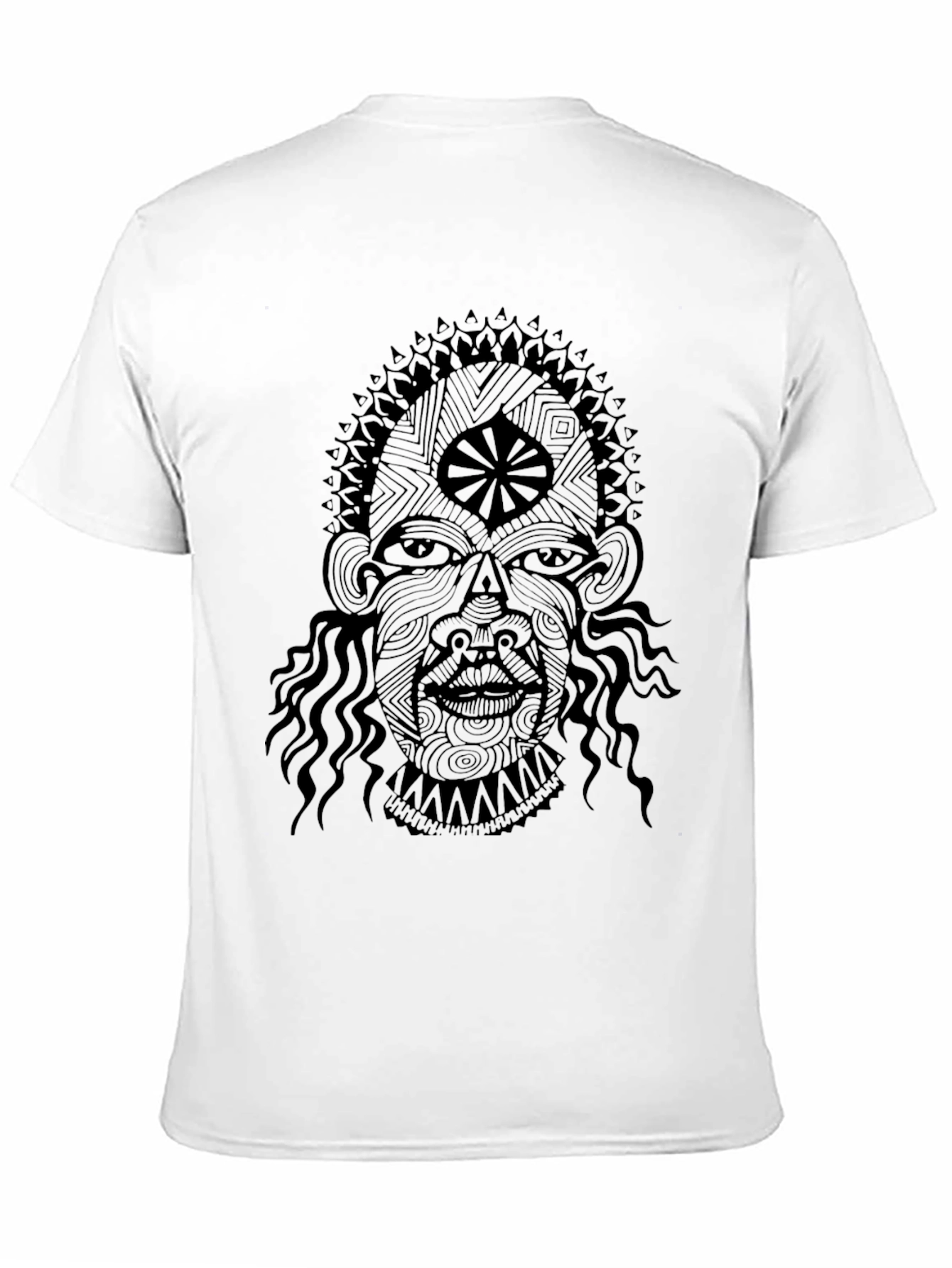 Abstract Face Graphic Black T-Shirt