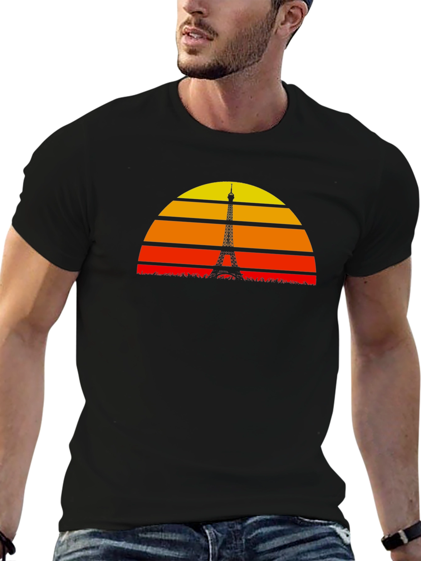 Paris Sunset Silhouette Graphic T-Shirt