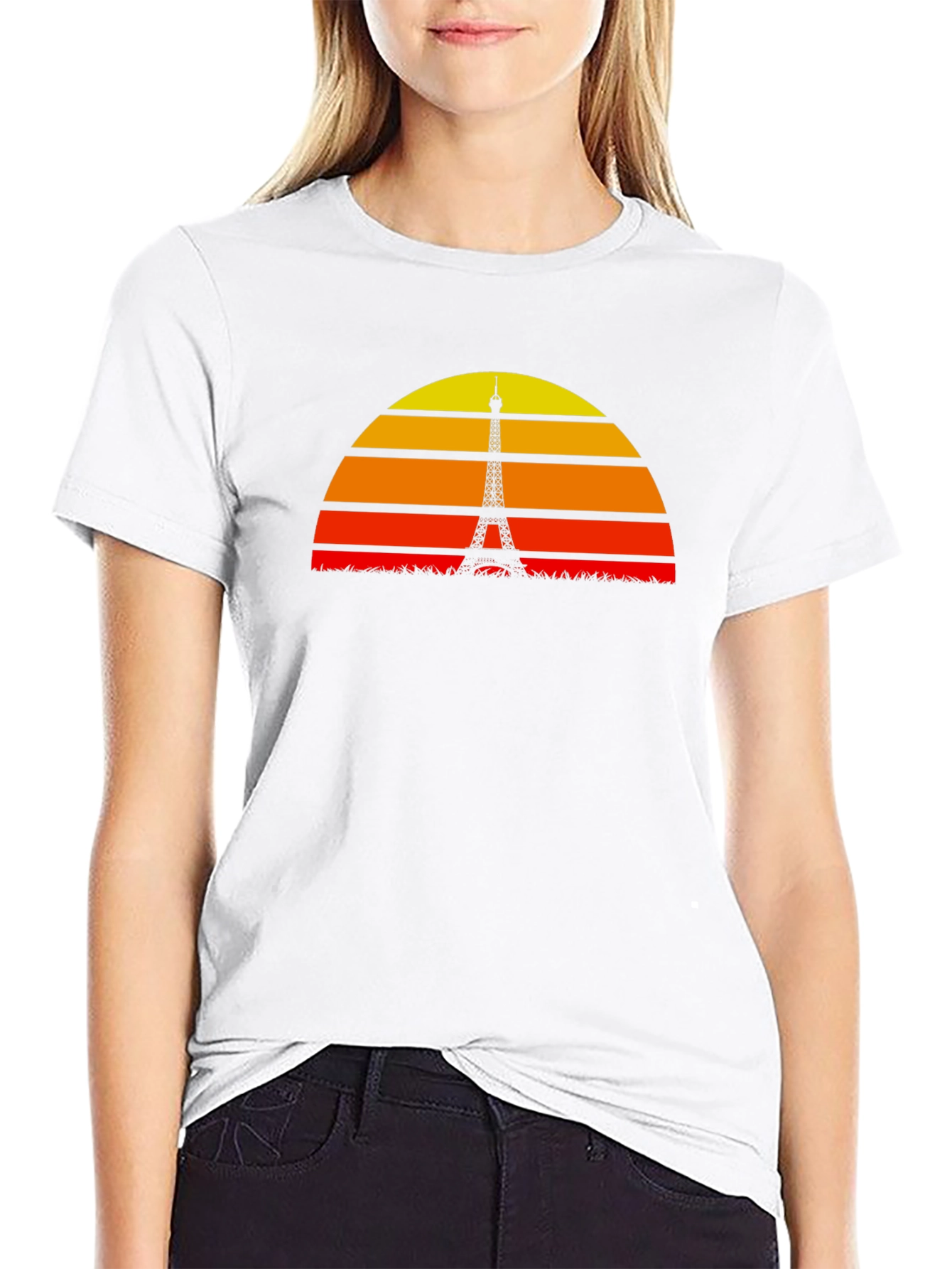 Paris Sunset Silhouette Graphic T-Shirt