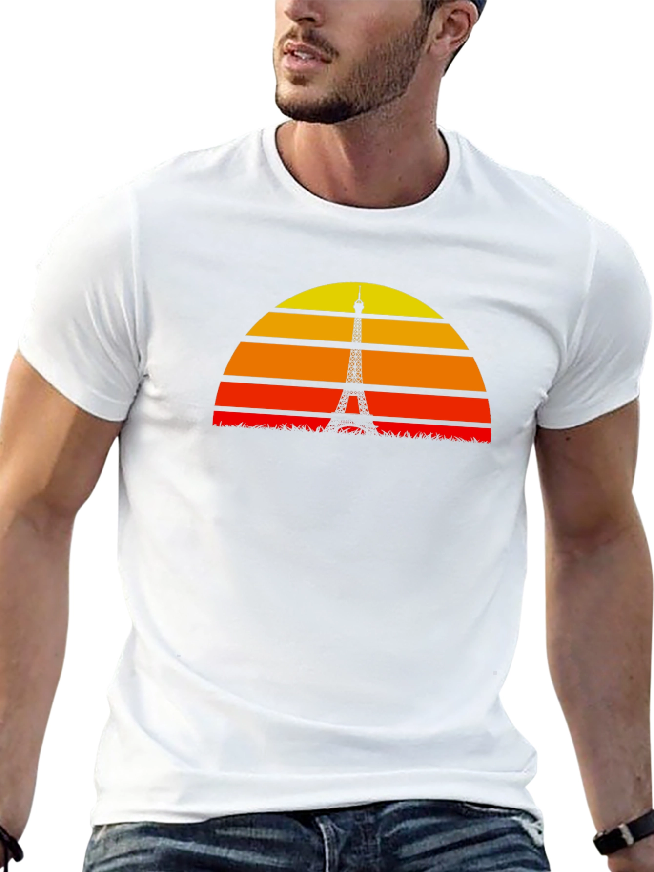 Paris Sunset Silhouette Graphic T-Shirt