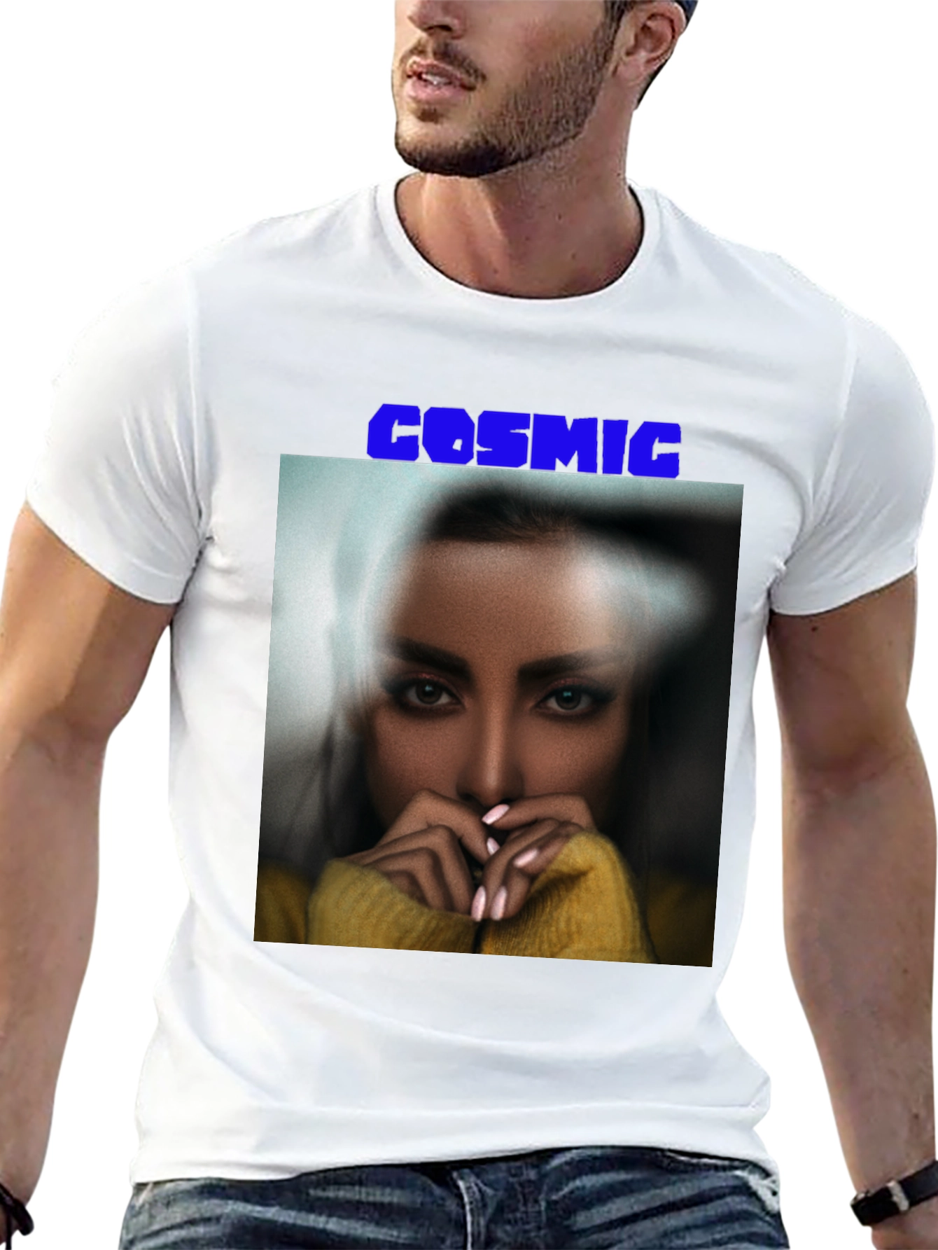 Cosmic Graphic Print Black T-Shirt